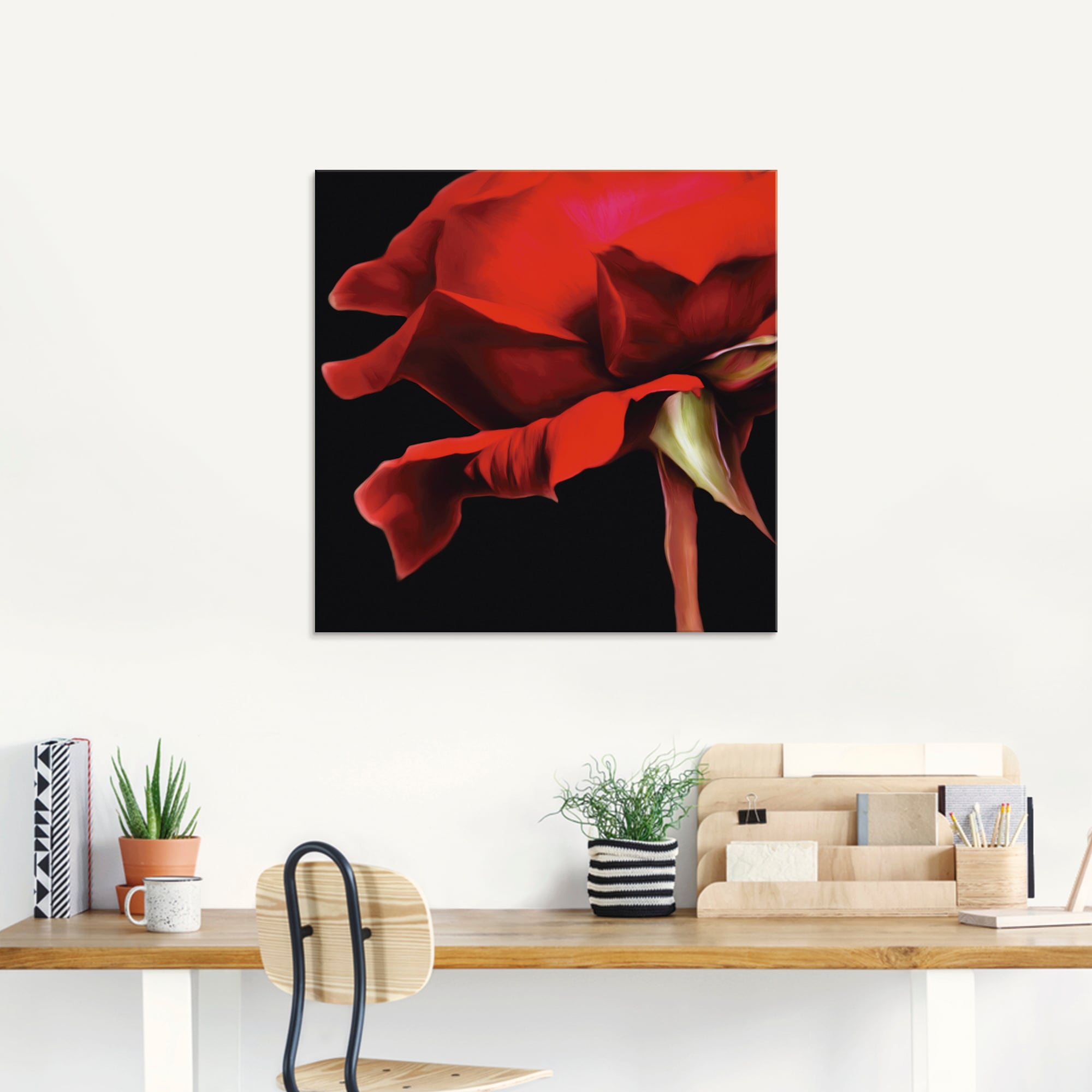 Artland Glasbild »Rote Rose«, Blumen, (1 St.), in verschiedenen Grössen