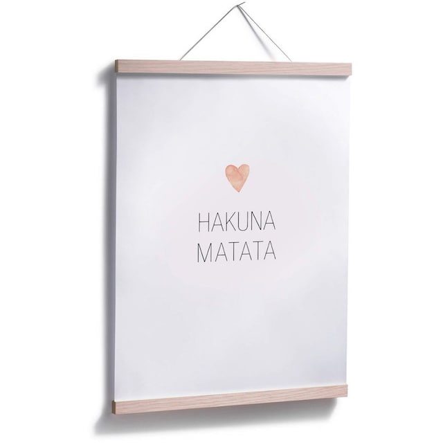 Wall-Art Poster »Herz Schriftzug Hakuna Matata«, Schriftzug, (1 St.), Poster,  Wandbild, Bild, Wandposter