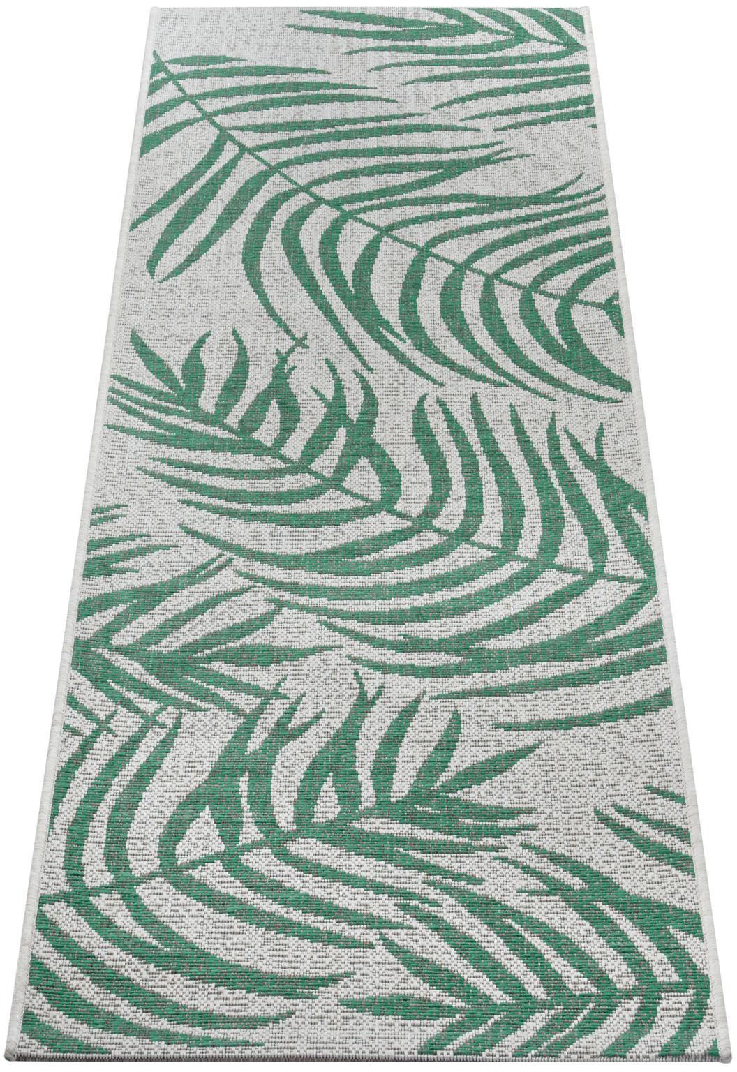 Image of NORTHRUGS Läufer »Palmera«, rechteckig, 4 mm Höhe, Flachgewebe In und Outdoor geeignet, Florales Design, gekettelt, Wohnzimmer, Balkon, Terrasse, Garten, Robust, Pflegeleicht bei Ackermann Versand Schweiz