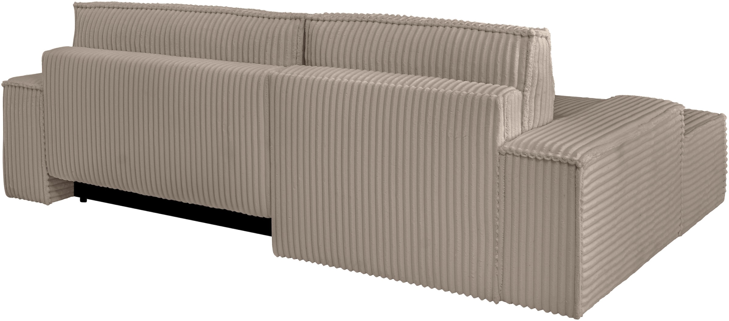 andas Ecksofa »Finnley Schlafsofa 267 cm in Bouclé, Struktur fein u. Cord, L-Form,«, Schlaffunktion m. Bettkasten (136/210 cm), Bouclé, Struktur und Cord