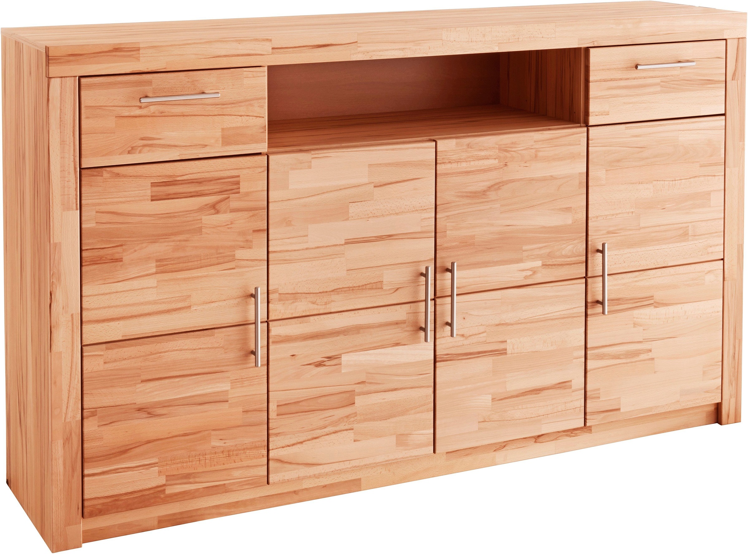 Image of VOGL Möbelfabrik Highboard "Toronto" opt. Glastüren, teilmassiv, Rahmenoptik, Made in Germany