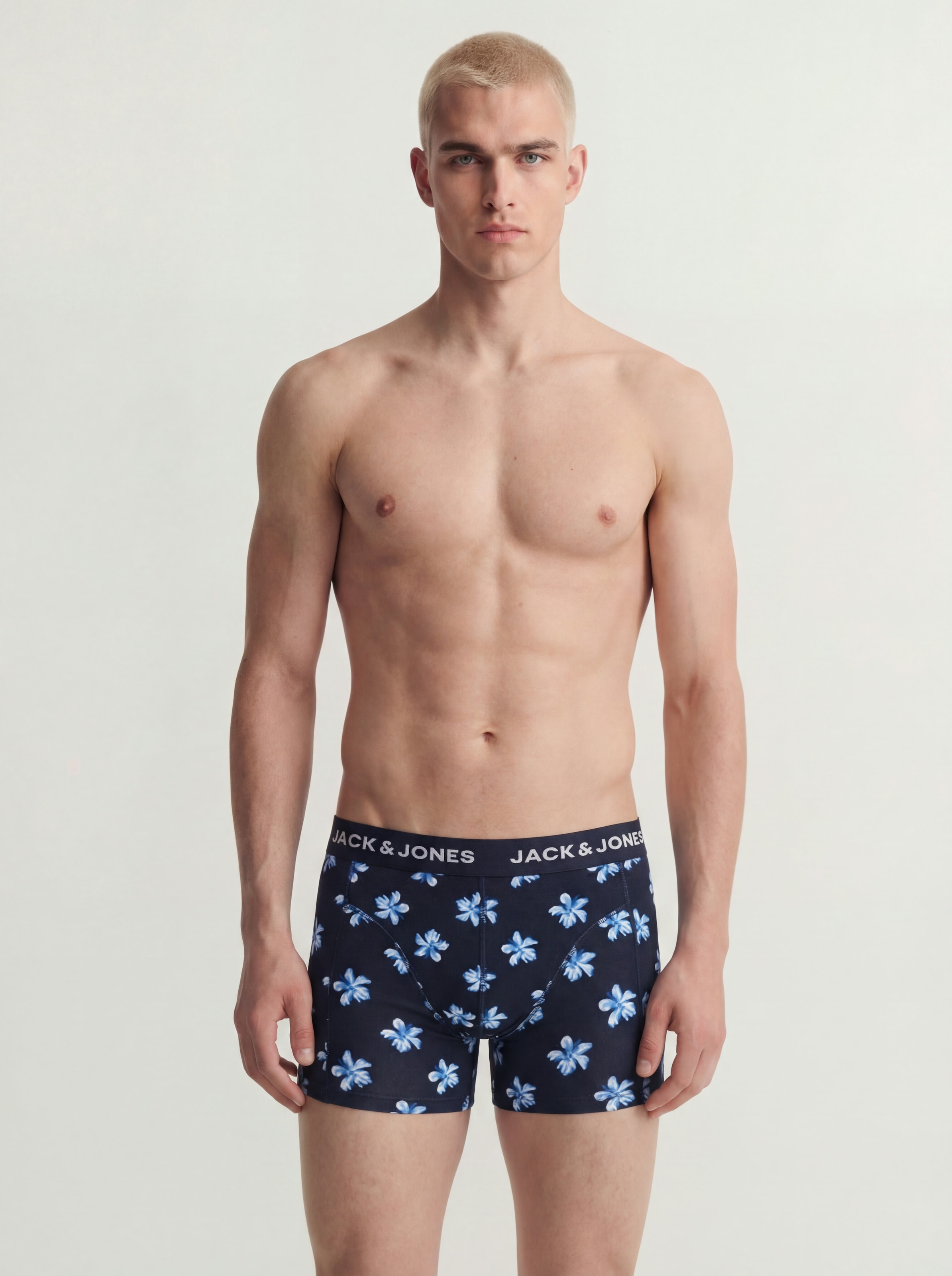 Jack & Jones Tronc »JACLAMINE FLOWER TRUNKS 3 PACK SN« Paquet, 3 cuis mélange de coton, ceinture élastique
