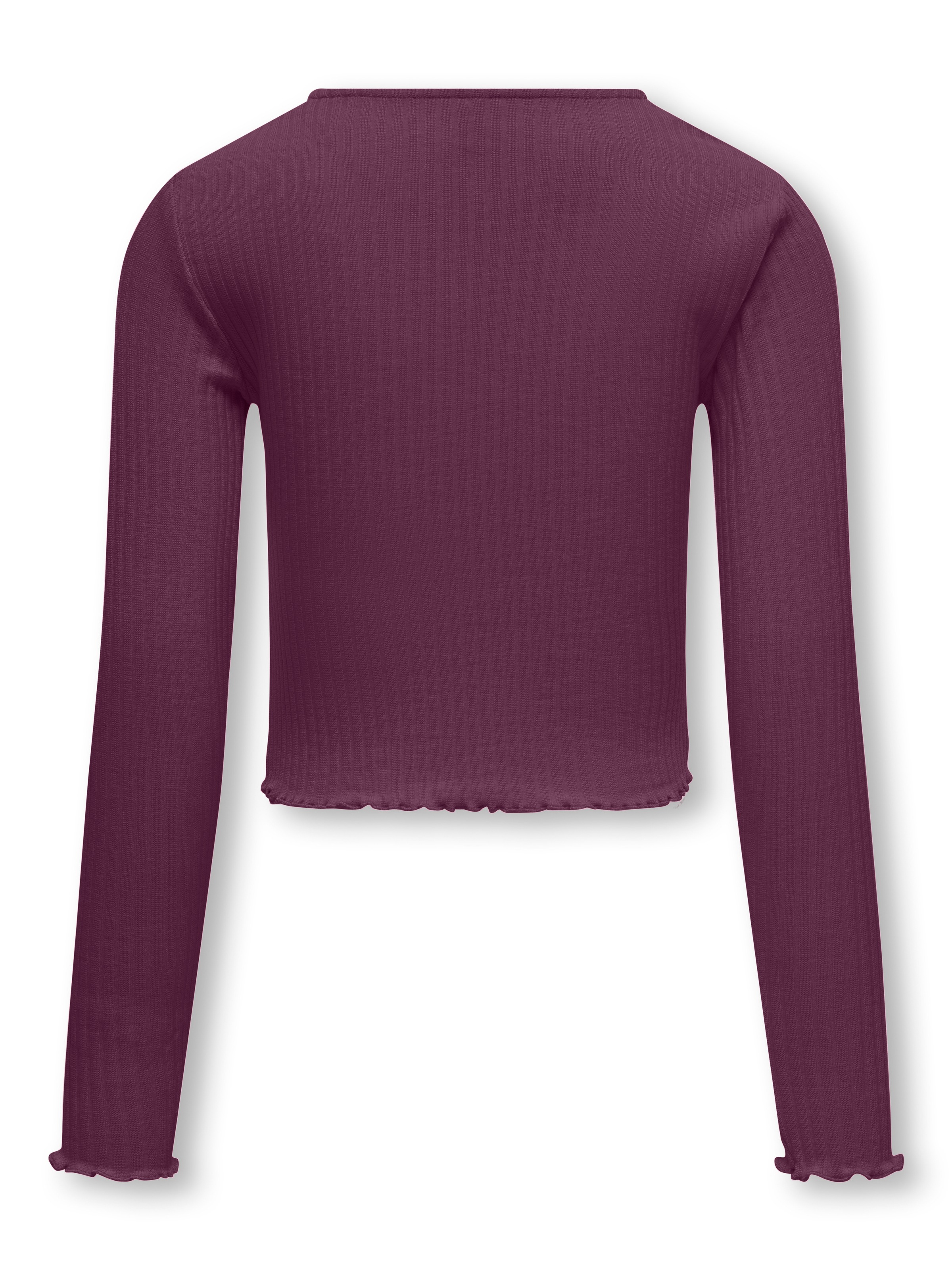 KIDS ONLY Langarmshirt »KOGNELLA L/S O-NECK TOP JRS NOOS«, in kurzer Form und mit süssen Wellenkanten am Saum