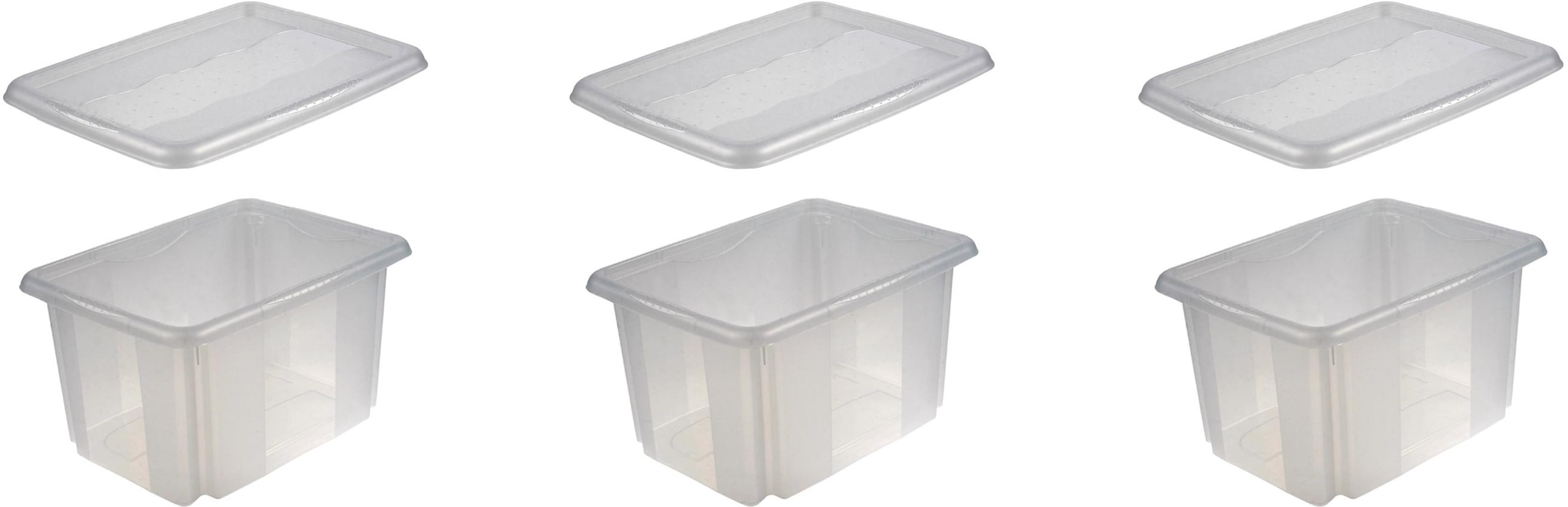 keeeper Organizer »emil«, (Set, 3 St.), Aufbewahrungsbox, 15 L, mit Deckel, hochwertiger Kunststoff