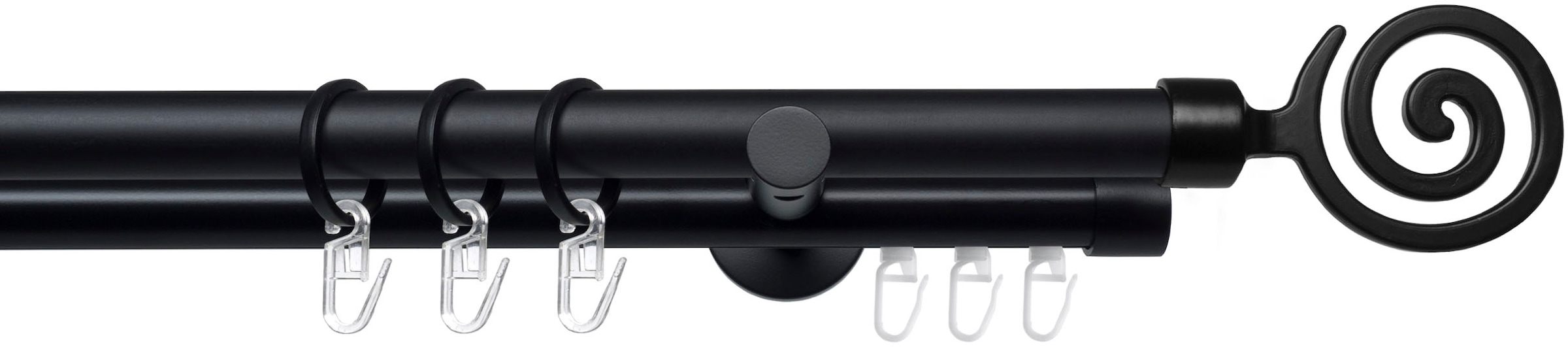 Image of Liedeco Gardinenstange "Stilgarnitur 20 mm Blues Eric" Ø 2 mm 2 läufig-läufig Fixmass Gardinenstange Komplett