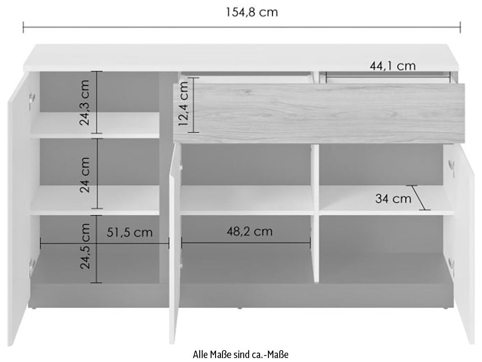 INOSIGN Sideboard »Novena«, Breite 155 cm