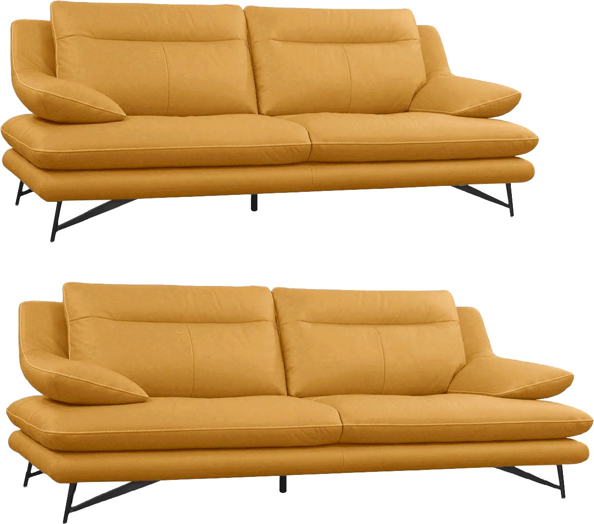 CALIA ITALIA Polstergarnitur »Cezanne, italienisches Design trifft erstklassigen Sitzkomfort, Leder« Set,  Edles Designsofa in besonders langlebigen & pflegeleichten Lederarten