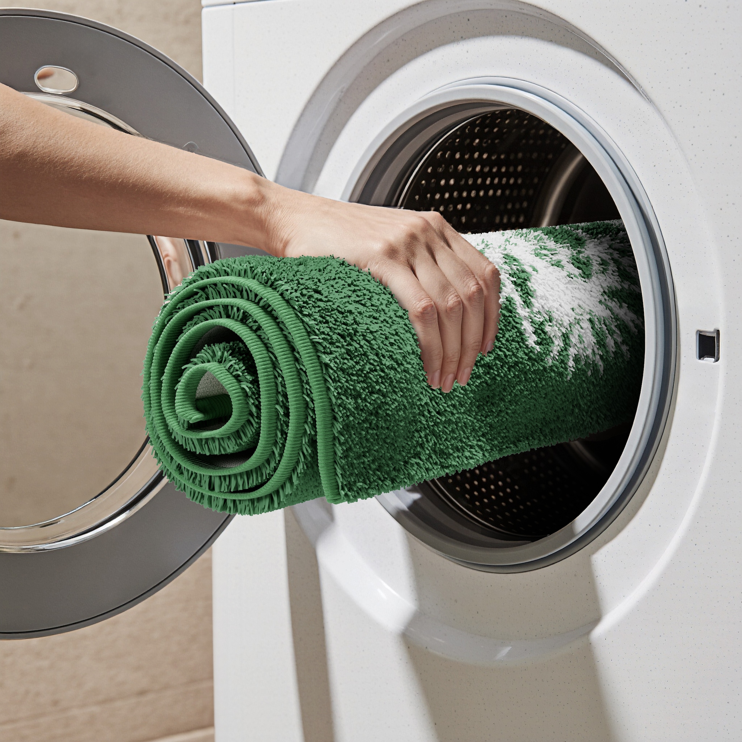 Grund Badematte »Pusteblume, Badvorleger, Badezimmer Teppich, sehr weich«, rutschhemmend beschichtet, schnell trocknend-fussbodenheizungsgeeignet, weiche Haptik, auch als 2-teiliges Set erhältlich, Made in Europe