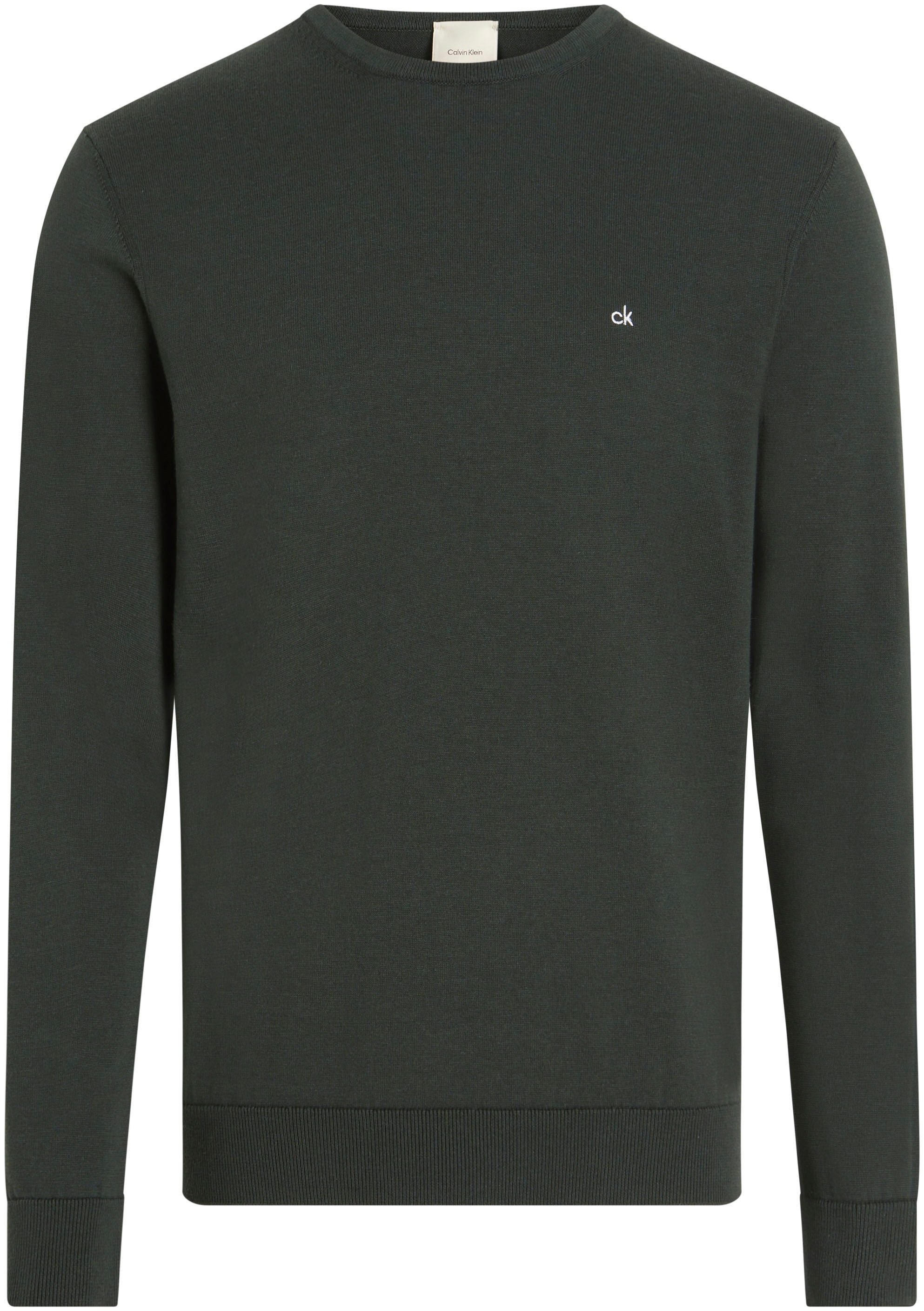 Calvin Klein Rundhalspullover »COTTON SILK BLEND CN SWEATER«, mit Logoprägung