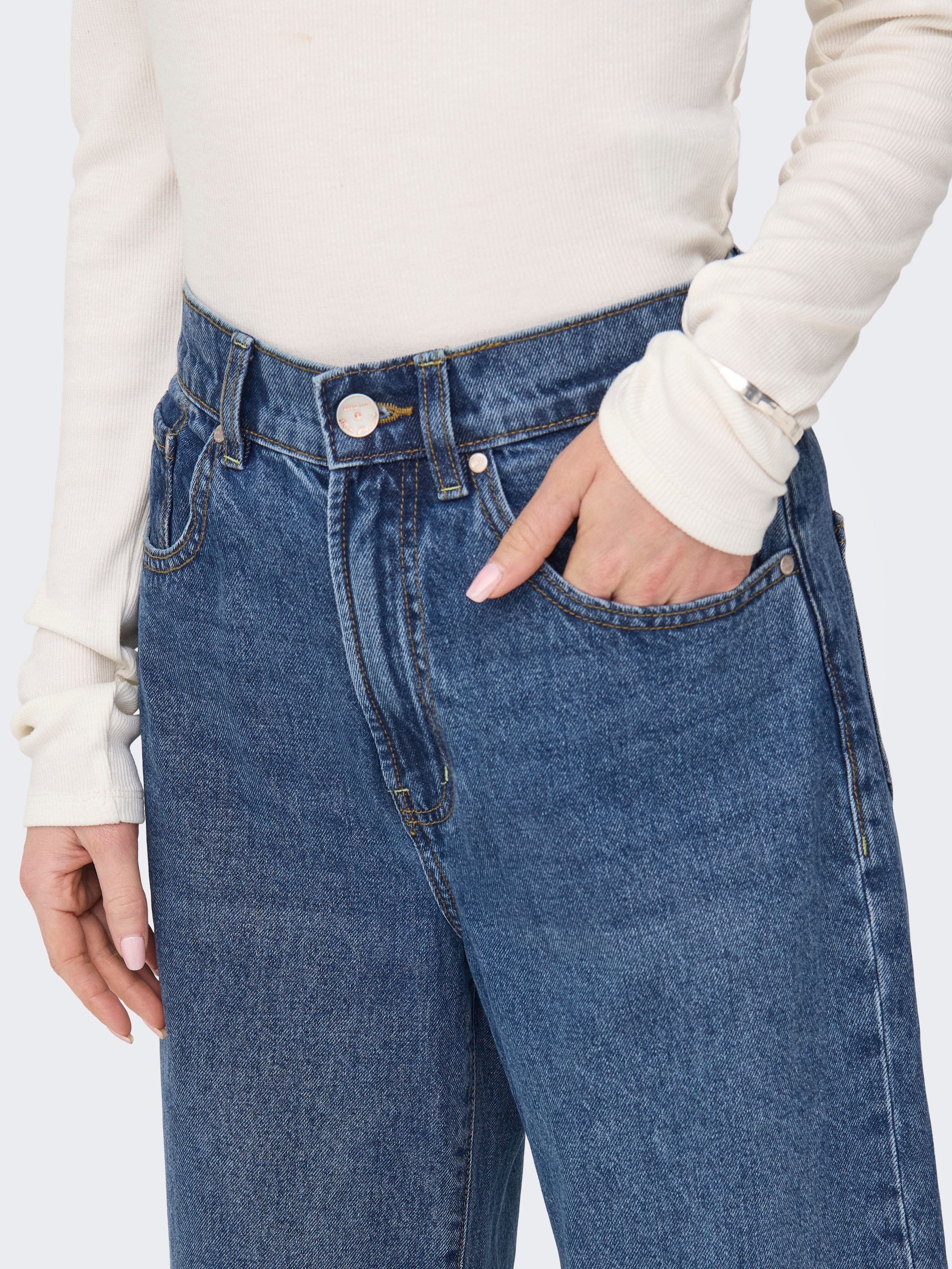 ONLY Jeans taille haute »ONLHOPE HW WIDE DNM ADD465 NOOS« Baumwolle