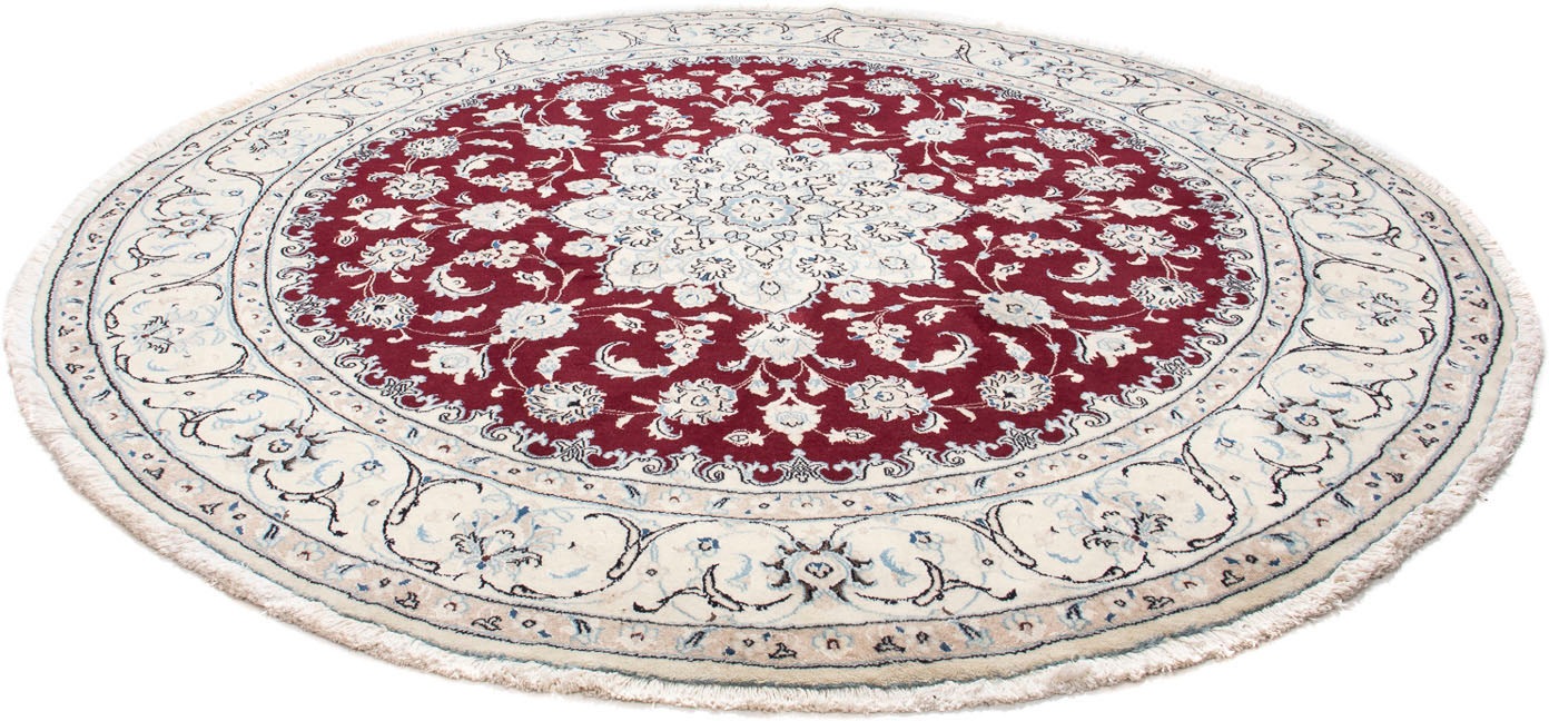 Image of morgenland Orientteppich »Perser - Nain - Royal rund - 240 x 240 cm - dunkelrot«, rund, 10 mm Höhe, Wohnzimmer, Handgeknüpft, Einzelstück mit Zertifikat bei Ackermann Versand Schweiz