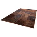 morgenland Teppich »Patchwork - 302 x 200 cm - dunkbraun«, rechteckig, 7 mm Höhe, Wohnzimmer, Handgeknüpft, Einzelstück mit Zertifikat