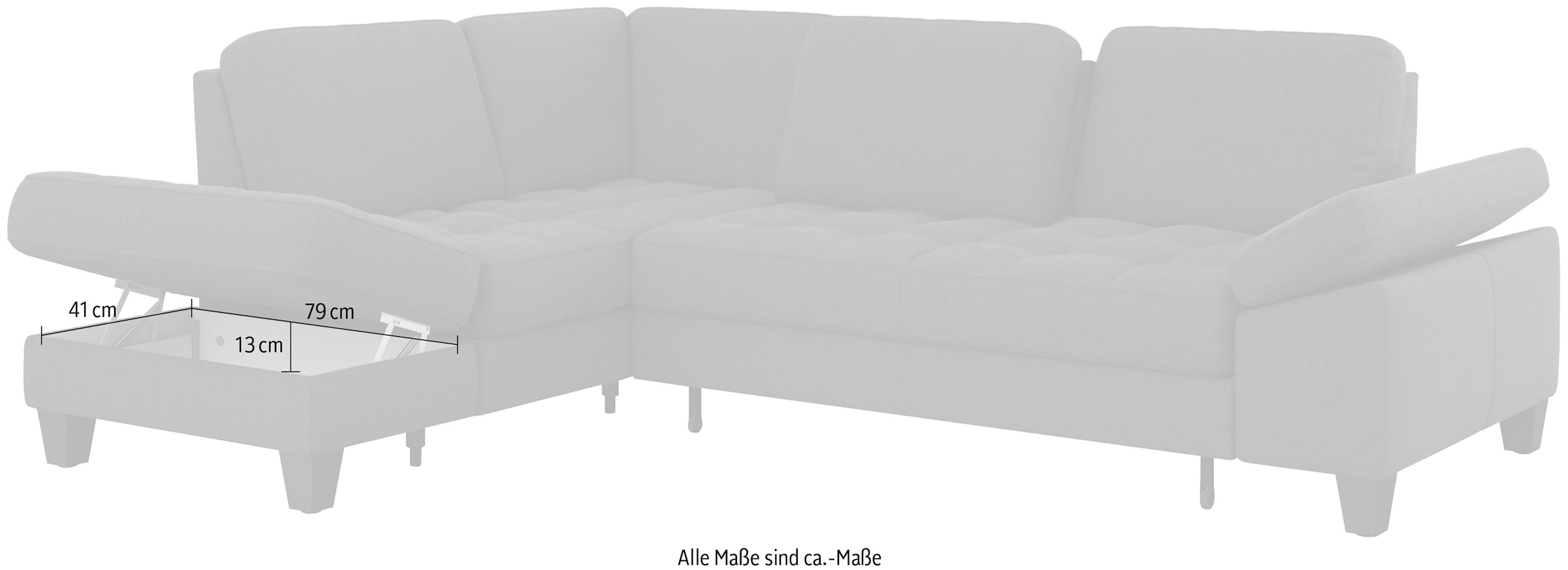 sit&more Ecksofa »Westham L-Form«, mit Ottomane, mit oder ohne Bettfunktion, Bettkasten, Verstellung