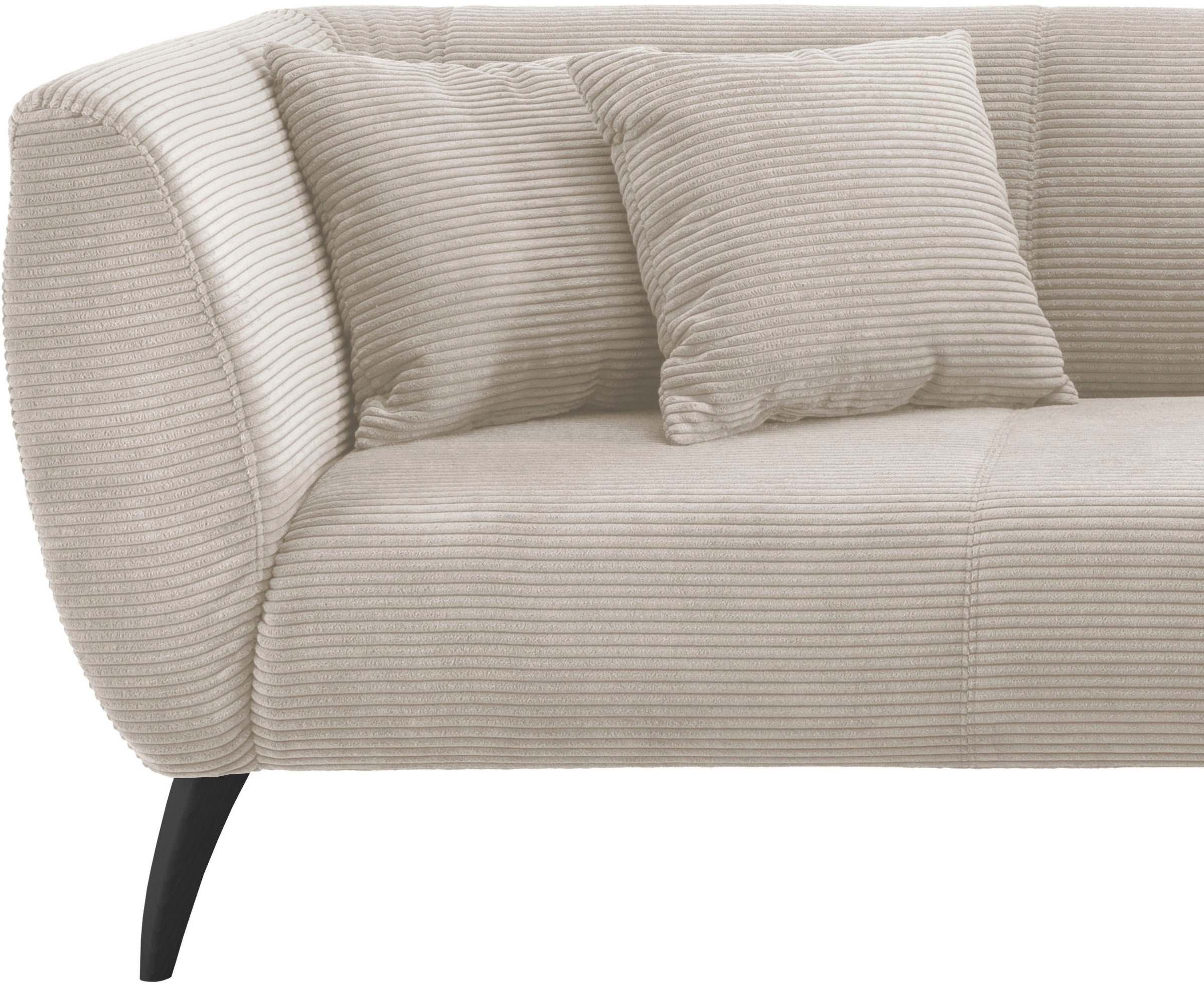 INOSIGN Ecksofa »Colori L-Form«, Holzfussfarbe wählbar, inkl. 4x Zierkissen