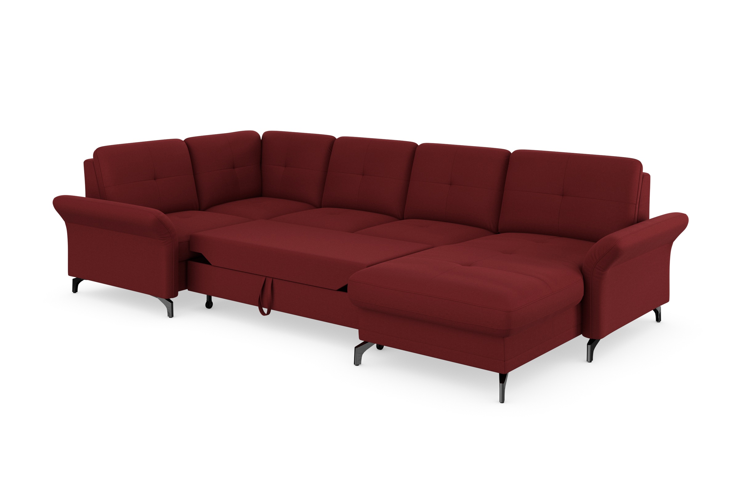 Places of Style Wohnlandschaft »Calando U-Form«, wahlweise mit Bettfunktion, Bettkasten und Armteilfunktion