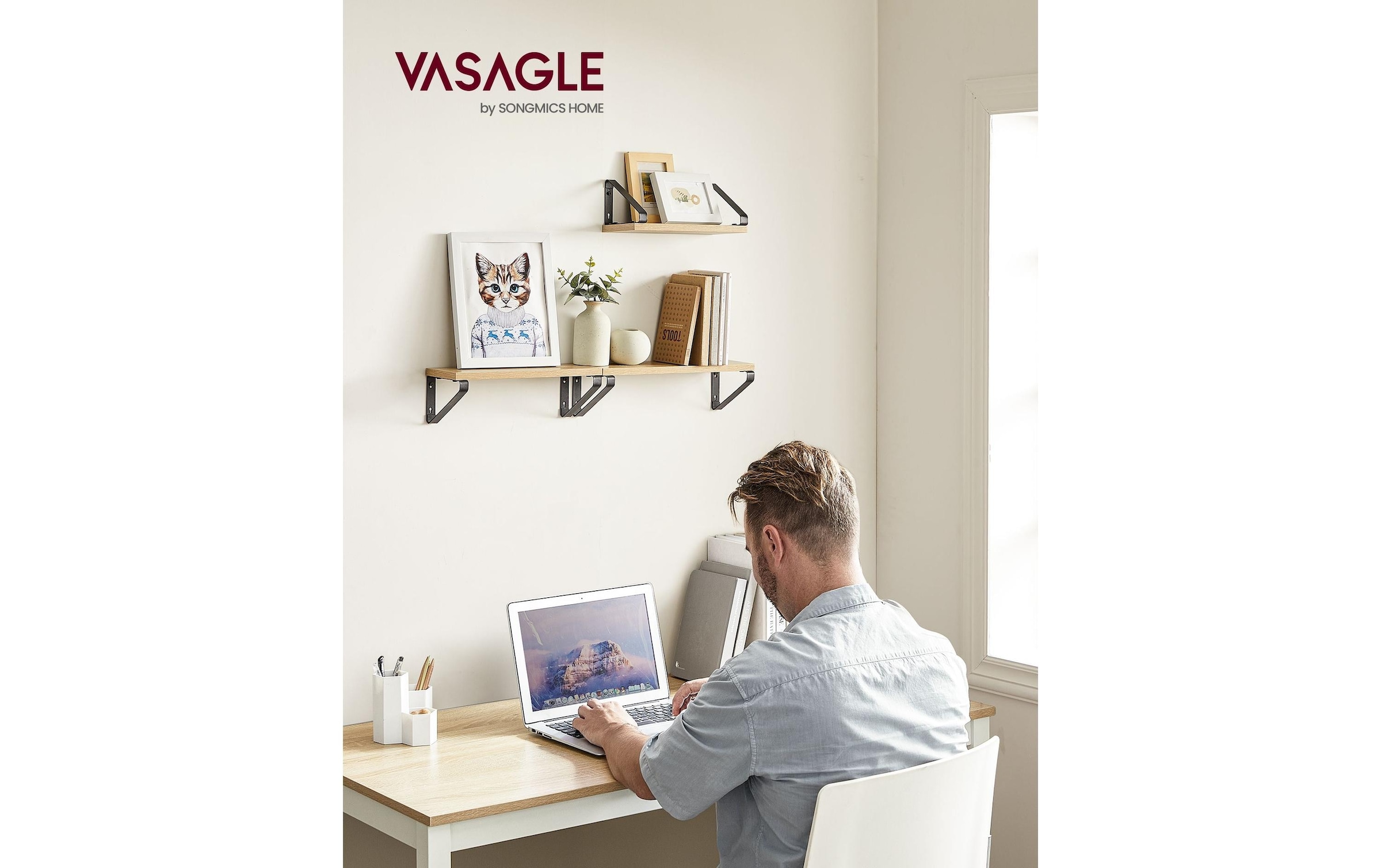 VASAGLE Wandregal »3-er Set«