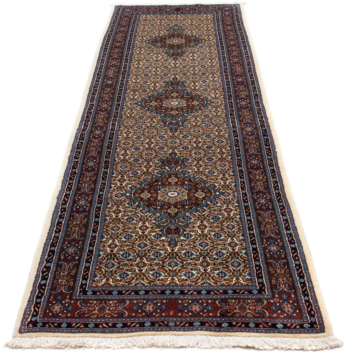 Image of morgenland Hochflor-Läufer »Moud Medaillon Beige 297 x 77 cm«, rechteckig, 1 mm Höhe, Unikat mit Zertifikat bei Ackermann Versand Schweiz