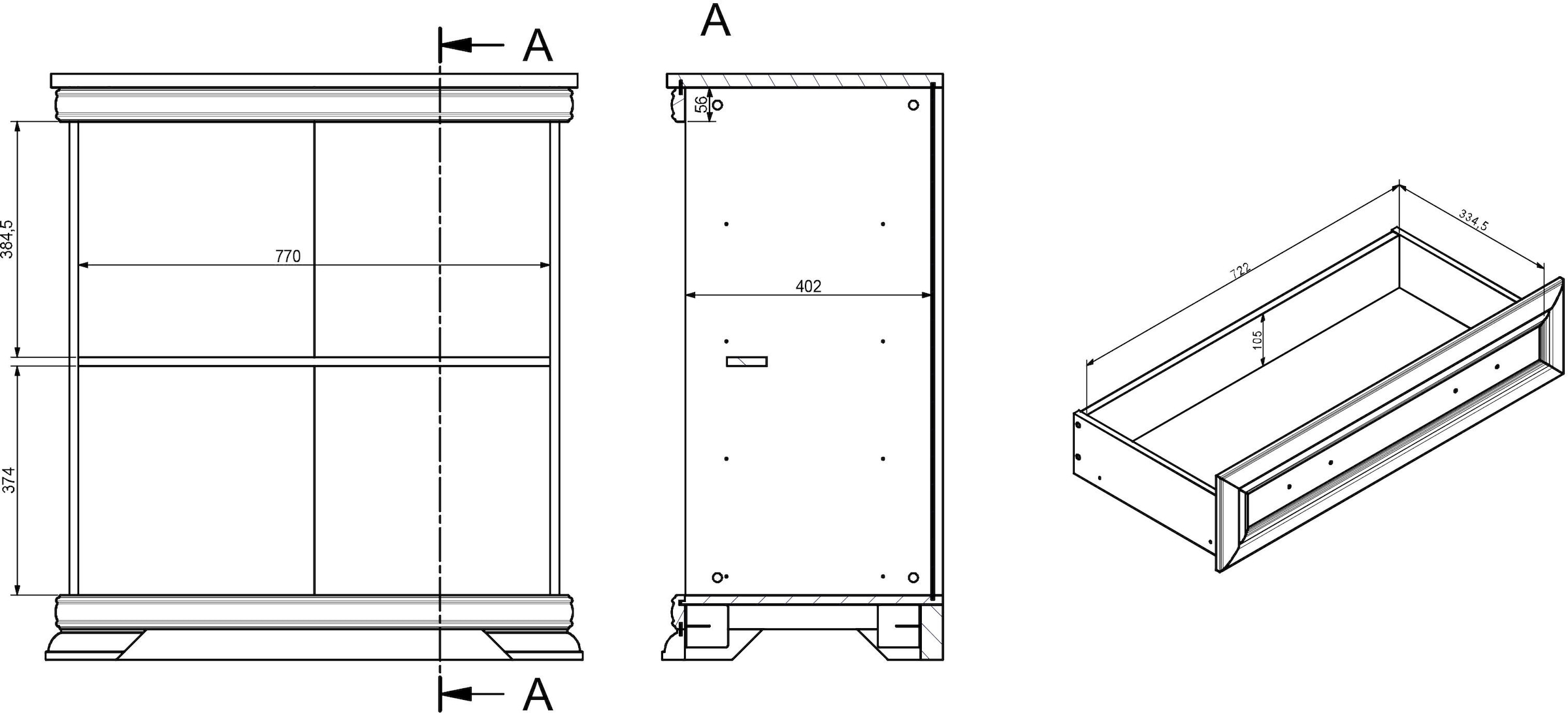 GOODproduct Kommode »Royal« Breite ca. 88 cm