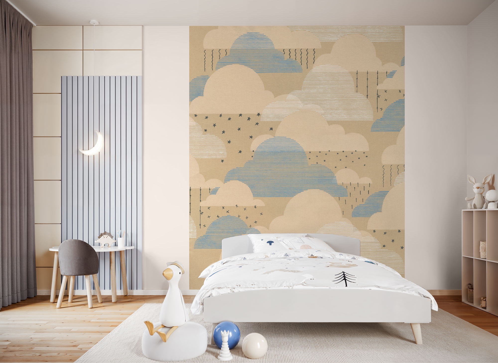 Image of Komar Fototapete "Vlies Fototapete - Happy Clouds - Grösse 200 x 250 cm" Motiv bedruckt glatt