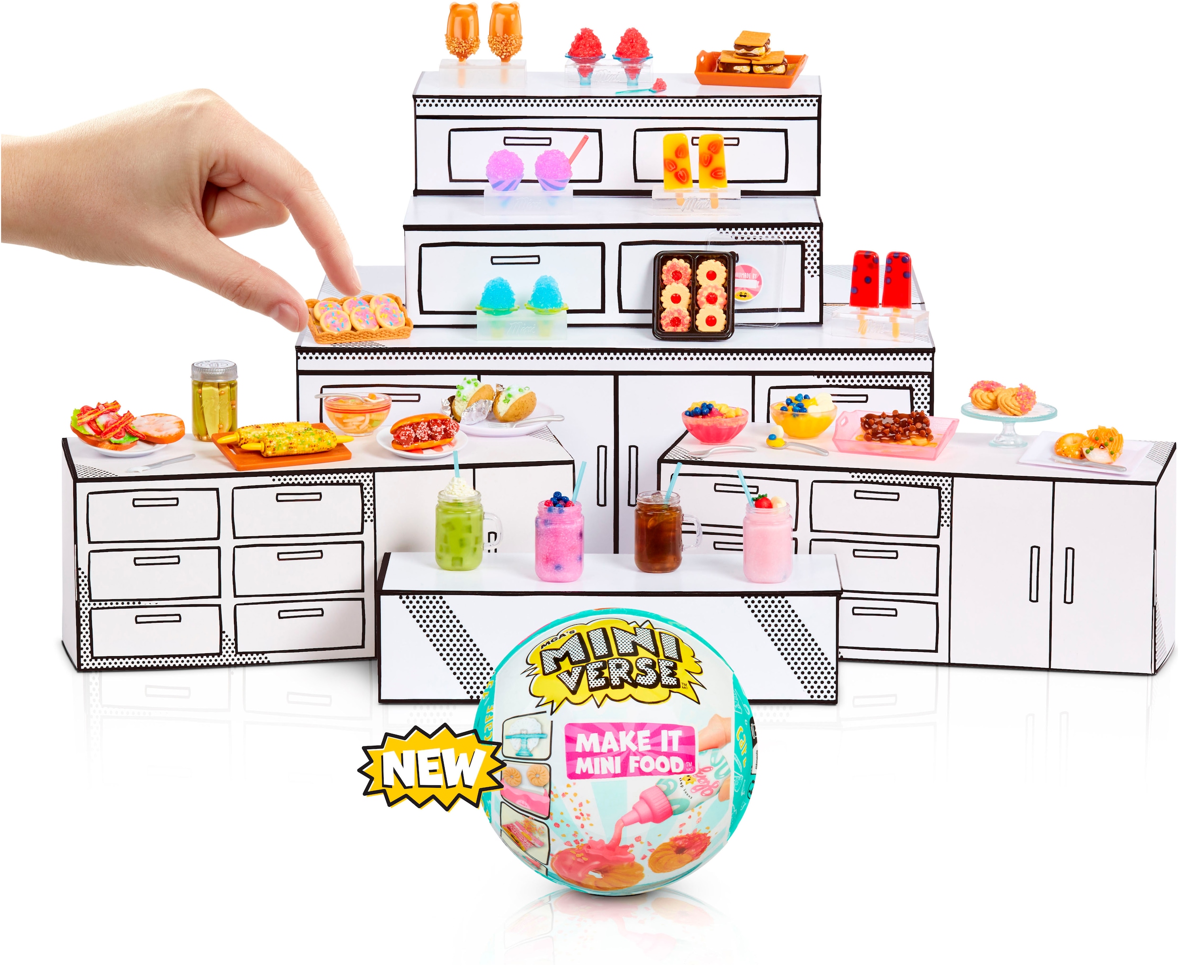 MGA ENTERTAINMENT Set créatif »MGA's Miniverse - Make It Mini Foods: Cafe in PDQ Series 3B« sortierte Lieferung