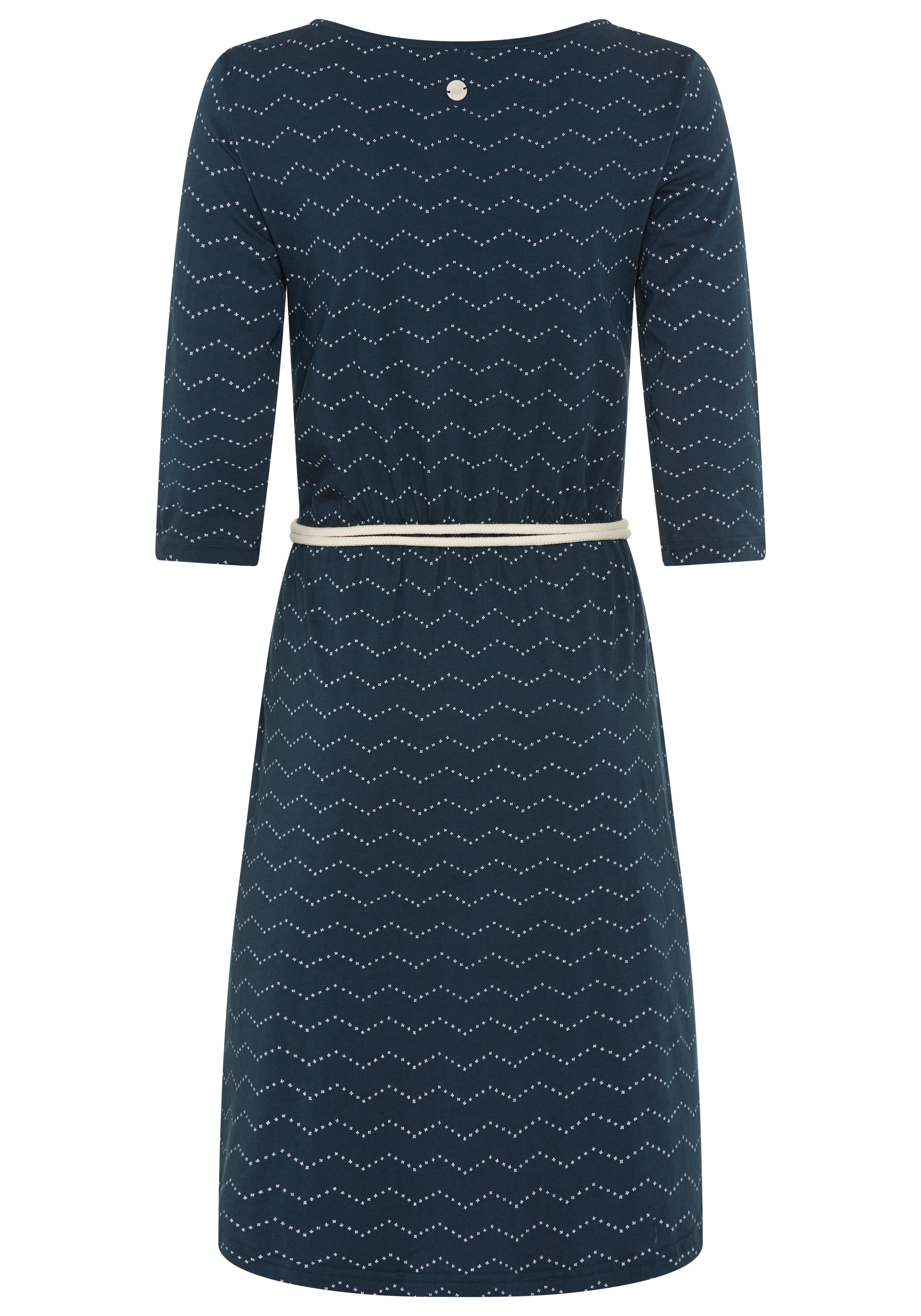 Ragwear Jerseykleid »LILITHA ZIG ZAG O« mit Taillen-Bindegürtel