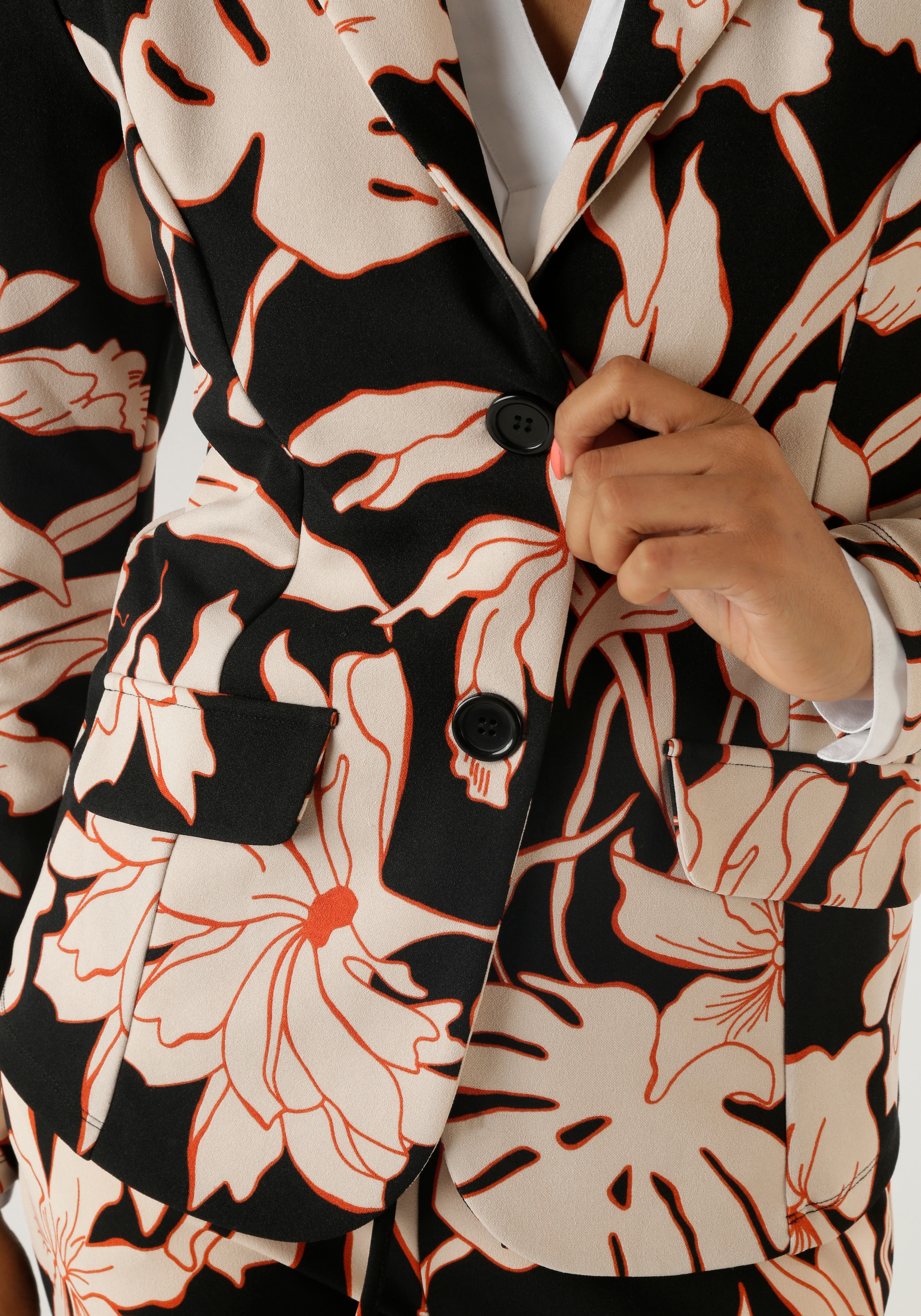 Aniston SELECTED Jerseyblazer, mit grossflächigem und abstraktem Blumenmuster