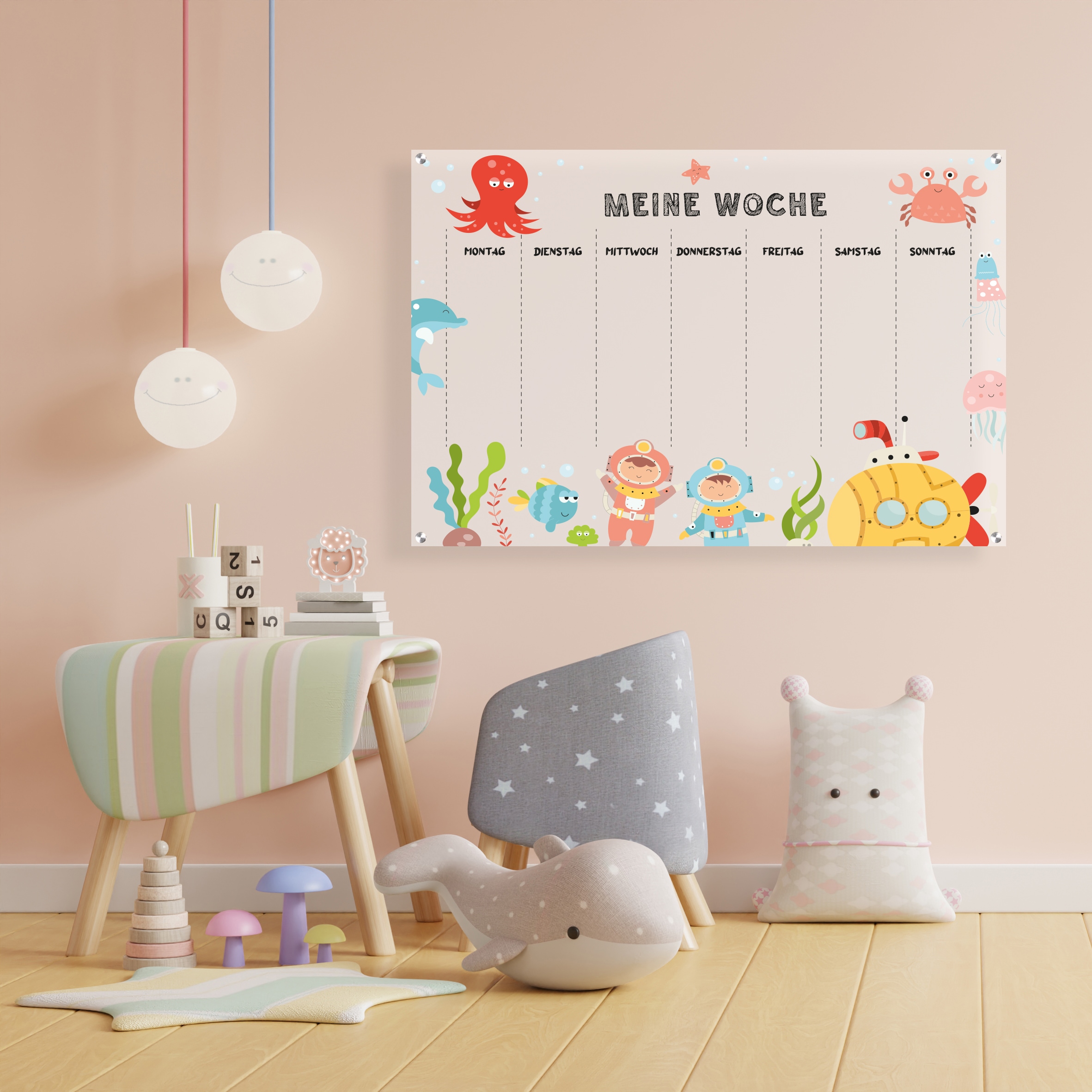 Wanddekoobjekt »Kids Edition«, Geburtstagskalender, Kinder, Wandkalender, Acrylglas