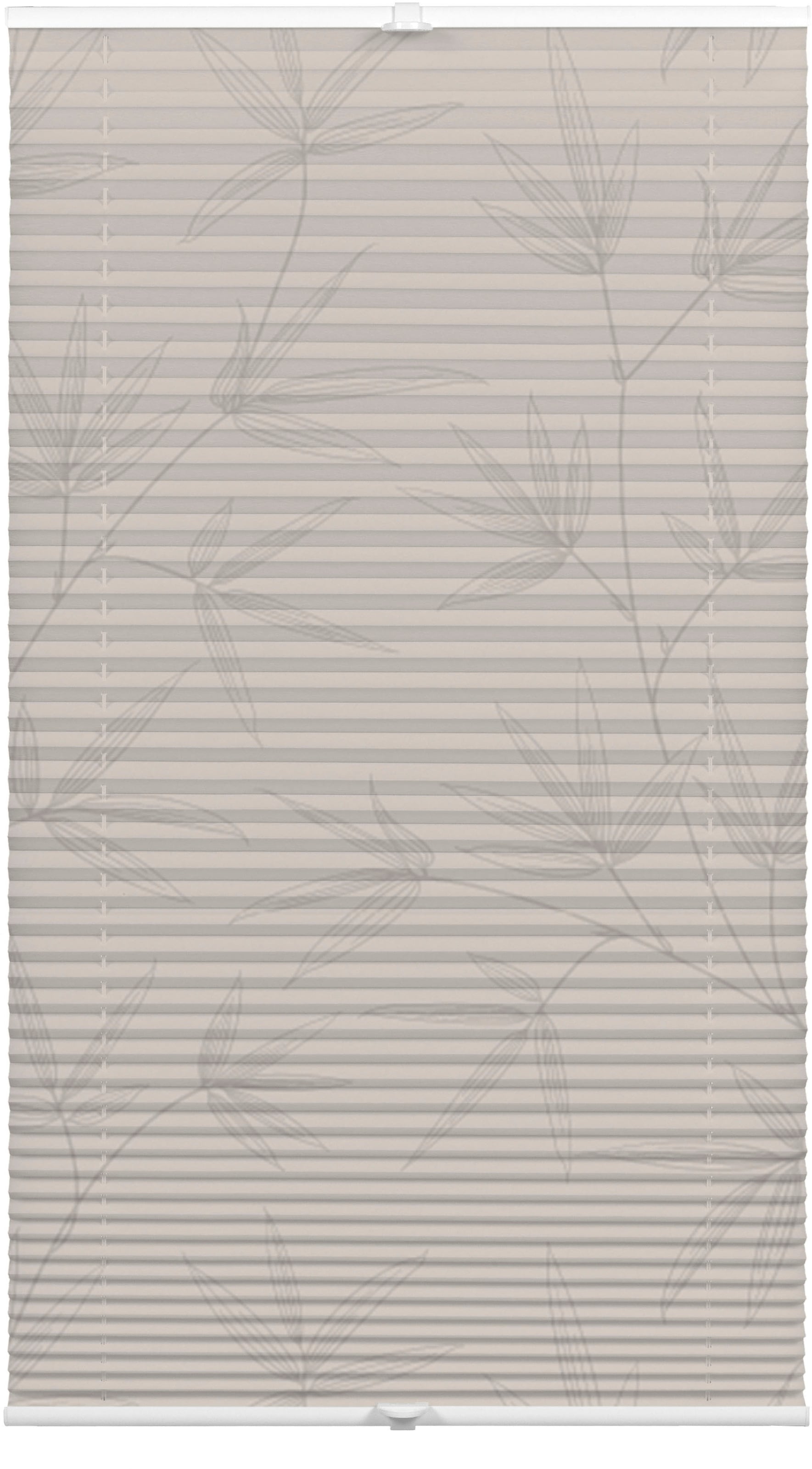 my home Plissee »Dekor Bamboo Moonbeam grau« blickdicht ohne Bohren verspannt Klemmträger mit Feststellschraube, blickdicht