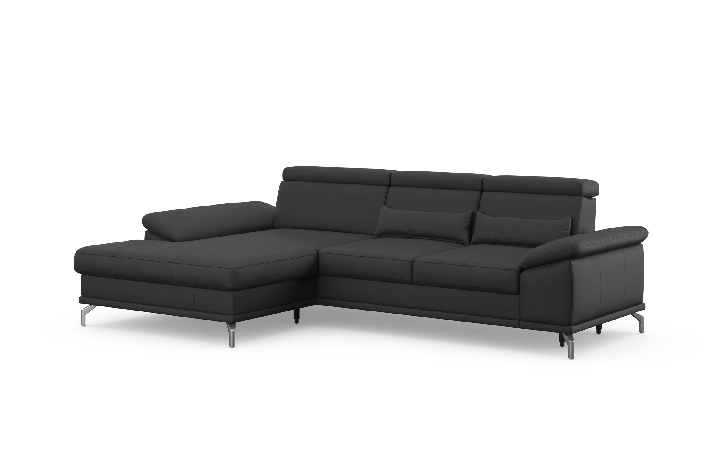 sit&more Ecksofa »Cabrio L-Form, mit Sitztiefenverstellung, Arm- und Kopfteilverstellung«, 2 Nierenkissen, Federkern, optional Bettfunktion und Stauraum