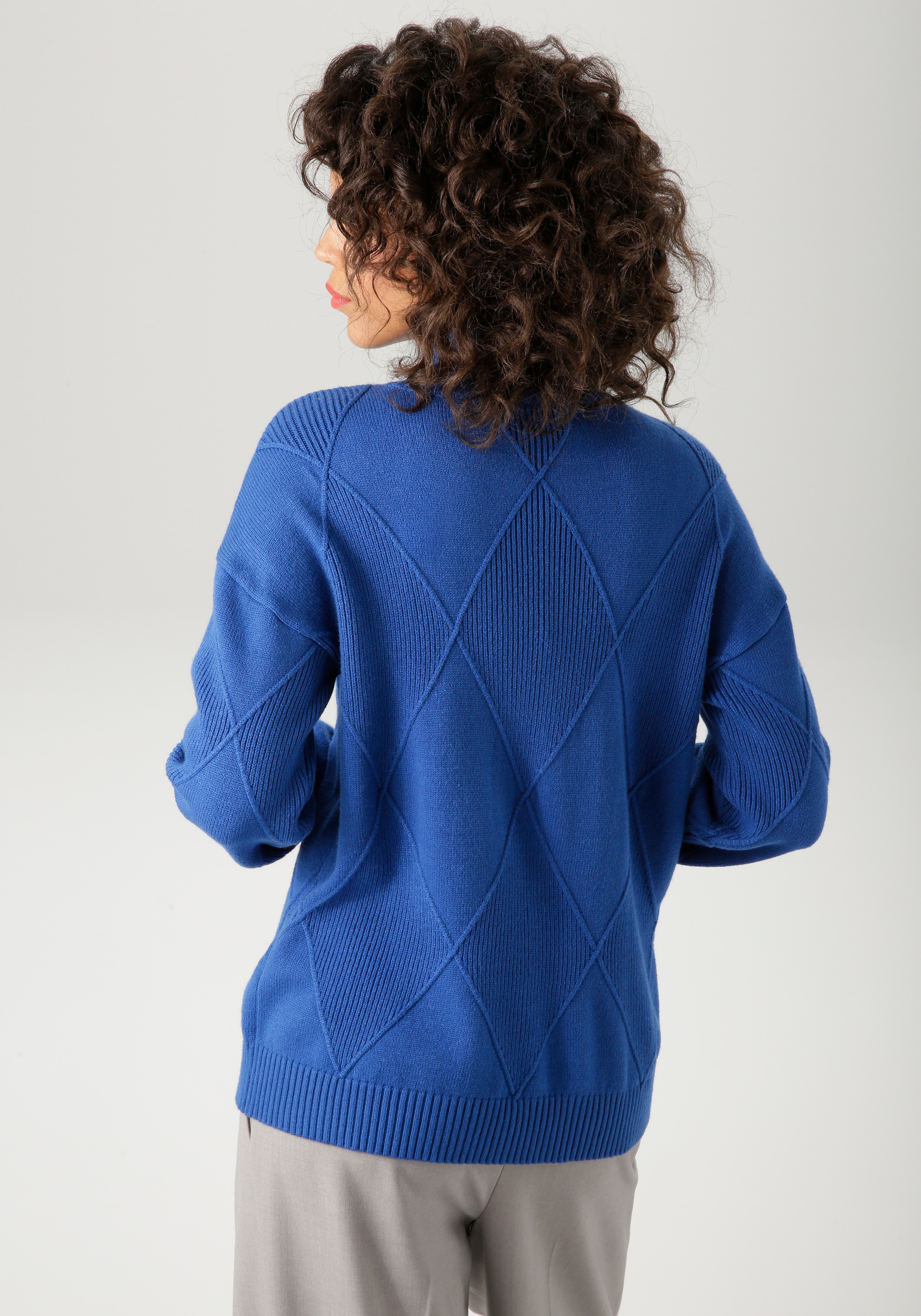 Aniston CASUAL Strickpullover im trendigen Rauten-Muster - NEUE KOLLEKTION