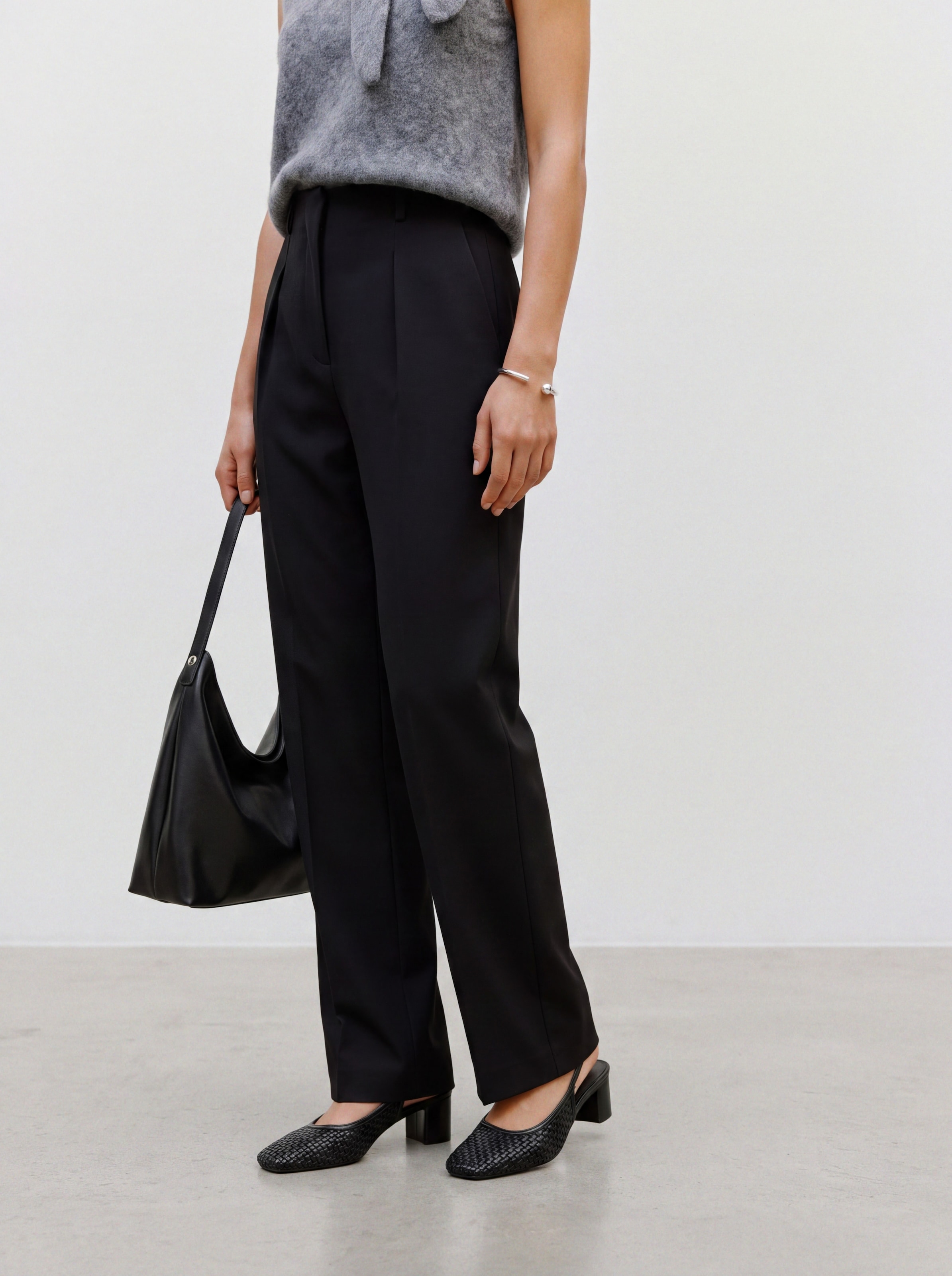 Image of TOPSHOP Anzughose "TSLOUISE STRAIGHT LEG TROUSER TLR NOOS" Polyester, weit geschnitten