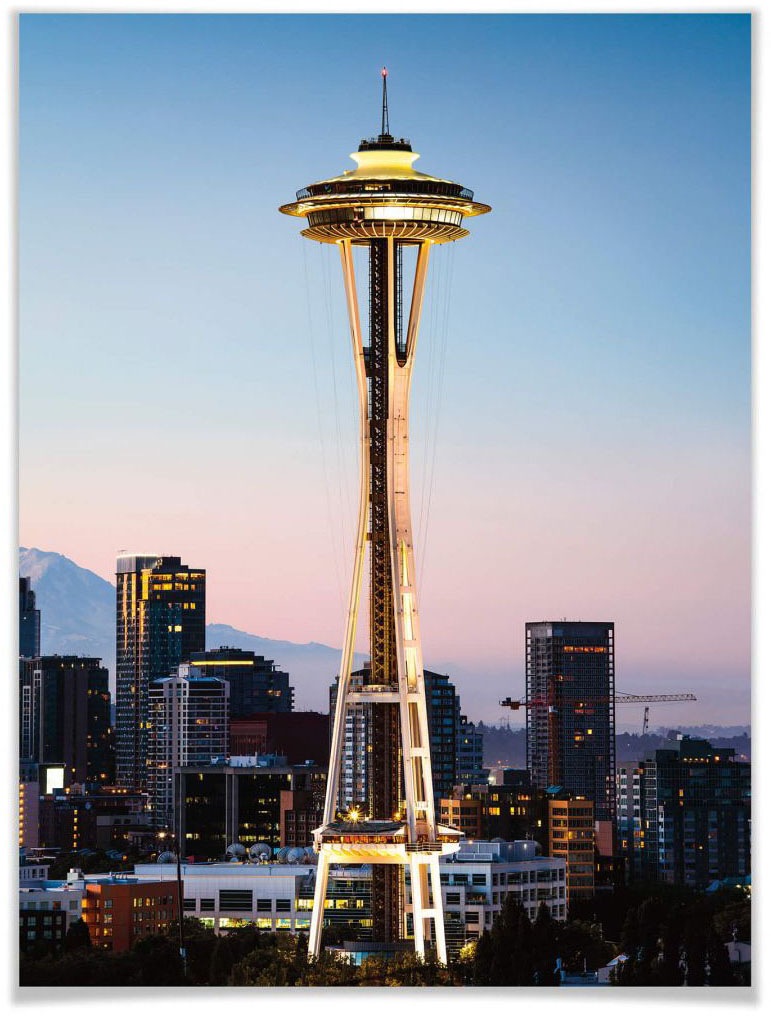 Image of Wall-Art Poster »Space Needle Seattle«, Städte, (1 St.), Poster, Wandbild, Bild, Wandposter bei Ackermann Versand Schweiz