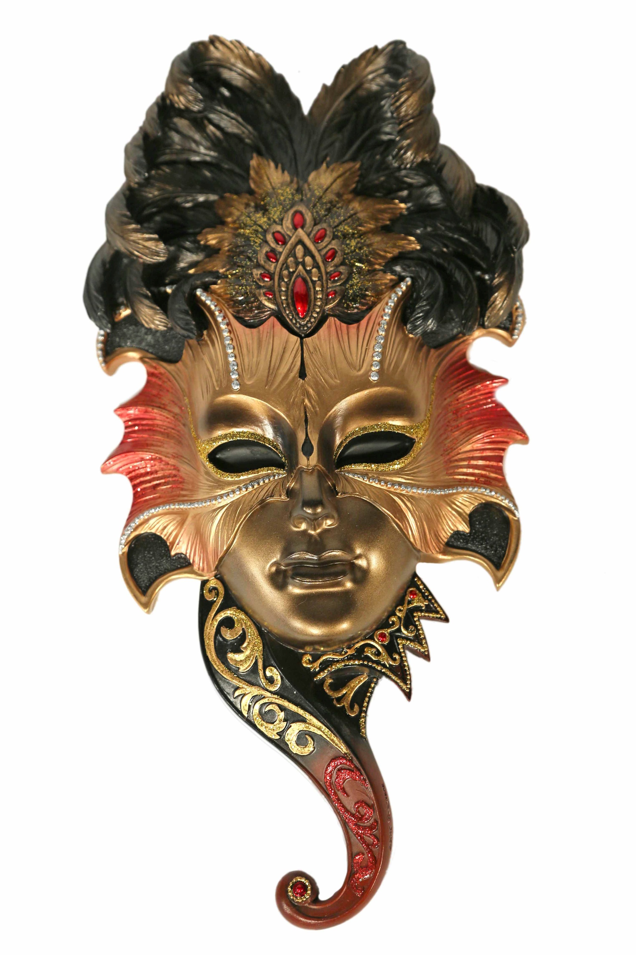 Image of Casa Collection by Jänig Wanddekoobjekt »Elegante Maske, schwarz-goldfarben, B/H 15,5/28,5 cm«, (1 St.) bei Ackermann Versand Schweiz