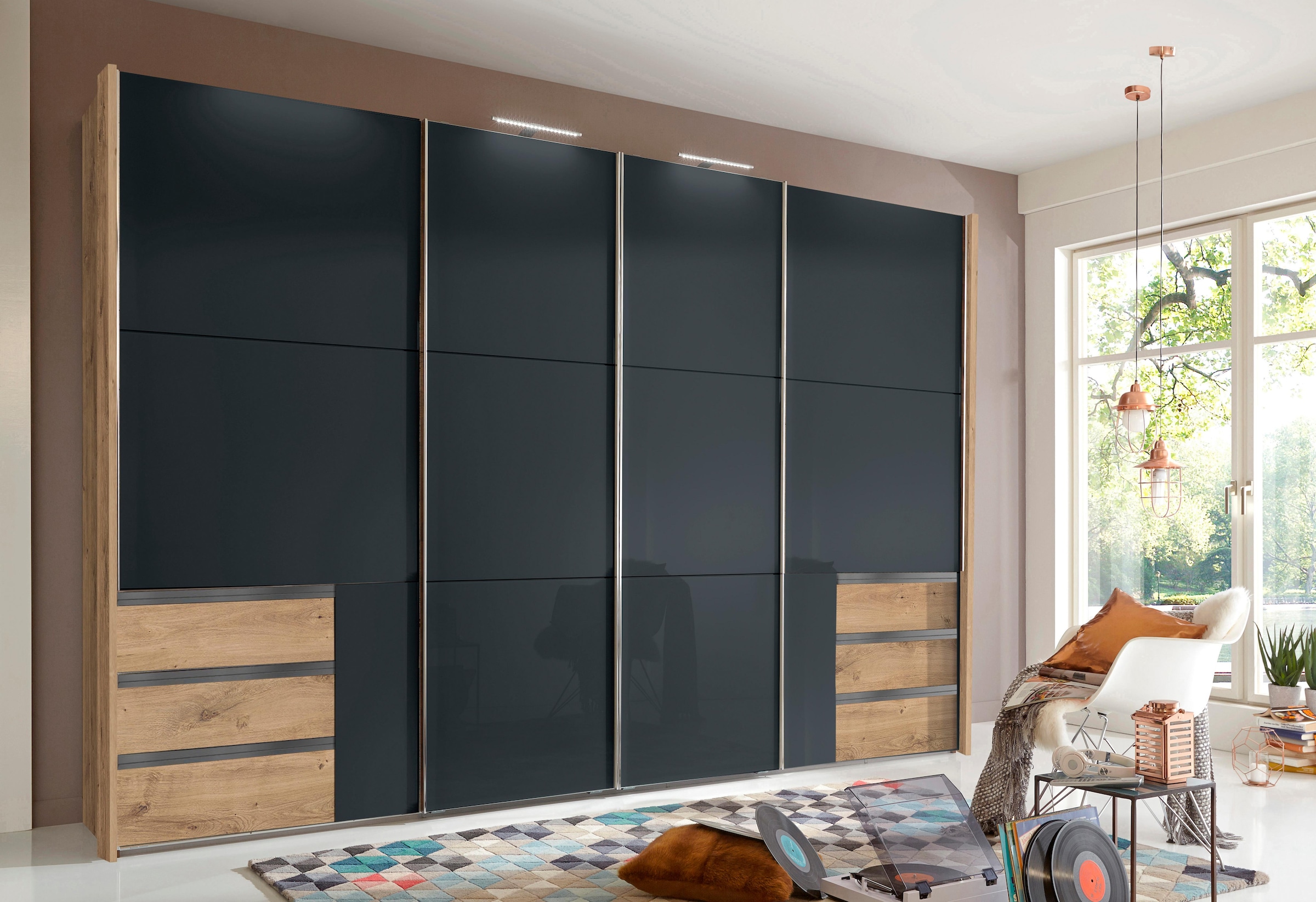 Wimex Schwebetürenschrank »Level by fresh to go«, mit Glastüren und Synchronöffnung
