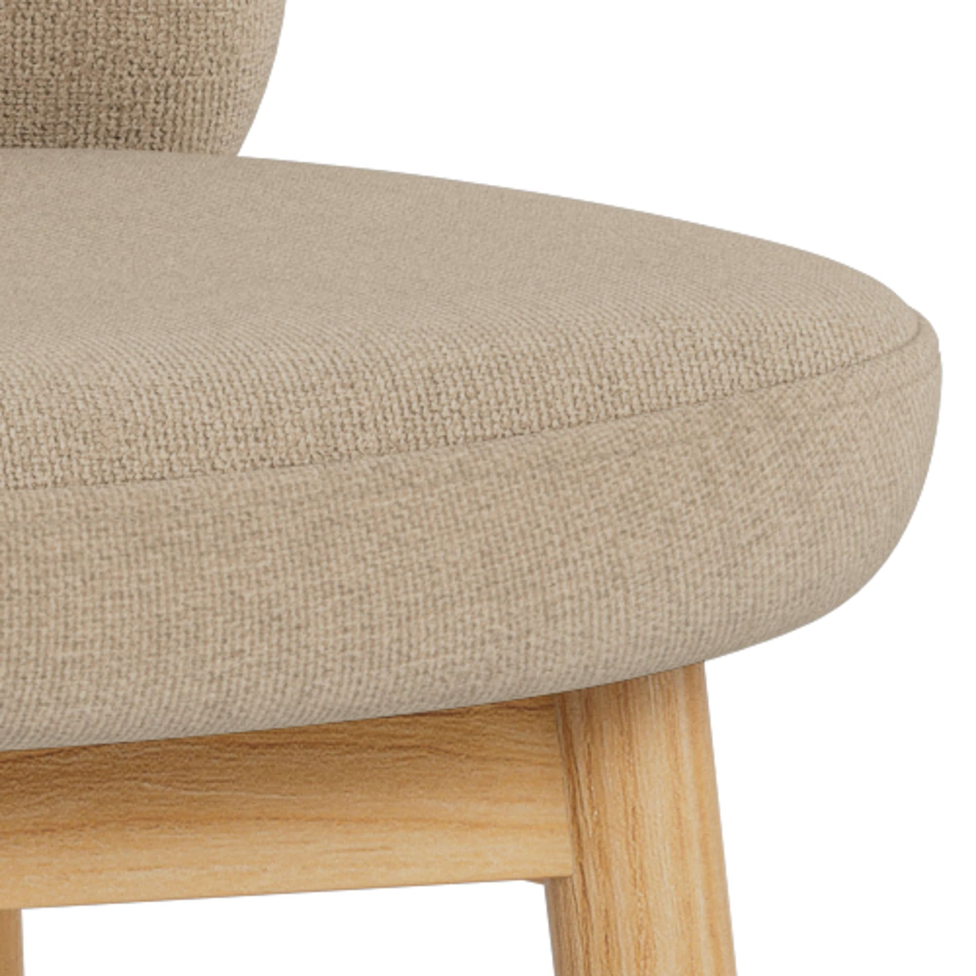 ACTONA GROUP Barhocker »Sophia - Bequemer Barstuhl aus Eiche mit Fussstütze & Rückenlehne« Set, 2 Stk. tlg. Skandinavisches Design, Sitz aus Stoff, für Küche & Essbereich