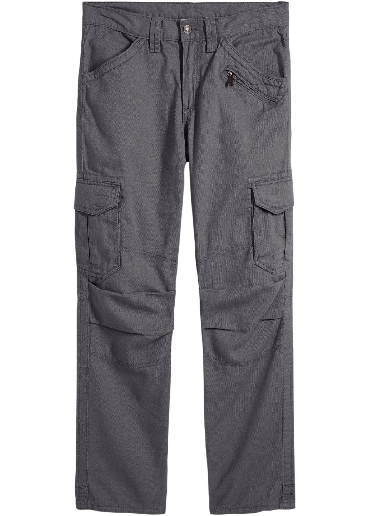 bonprix Pantalon cargo  aus Baumwolle, mit Reissverschlussdetail, relaxed fit Passform