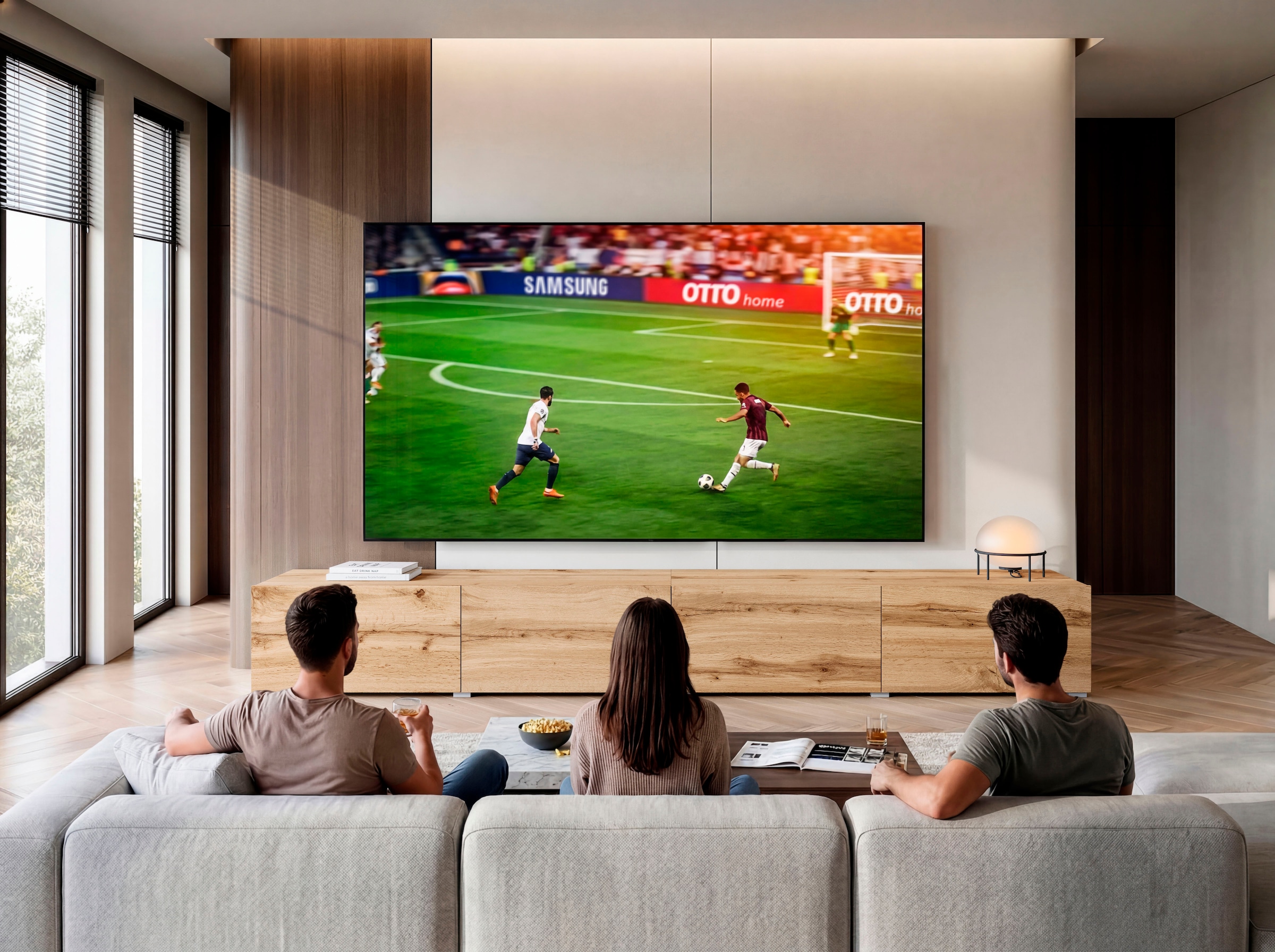 GOODproduct Table basse »Denver Erlebe die Weltmeisterschaft im XXL-Format« Elegantes TV-Möbel 300 cm, speziell für bis zu 98-Zoll Fernseher