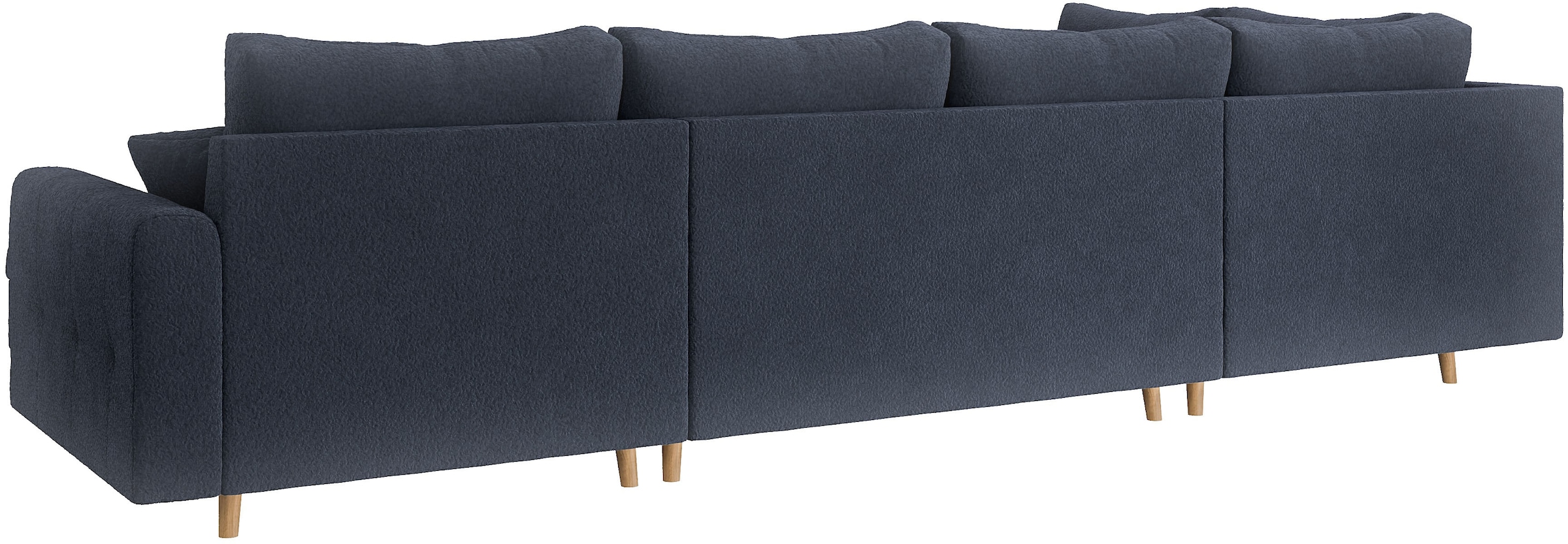 Home affaire Wohnlandschaft »CHARRE U-Form mit Ottomane, Masse B/T/H: 310/161/81 cm«, feine Steppung, lose Rücken- und Zierkissen, auch in Cord und Bouclé