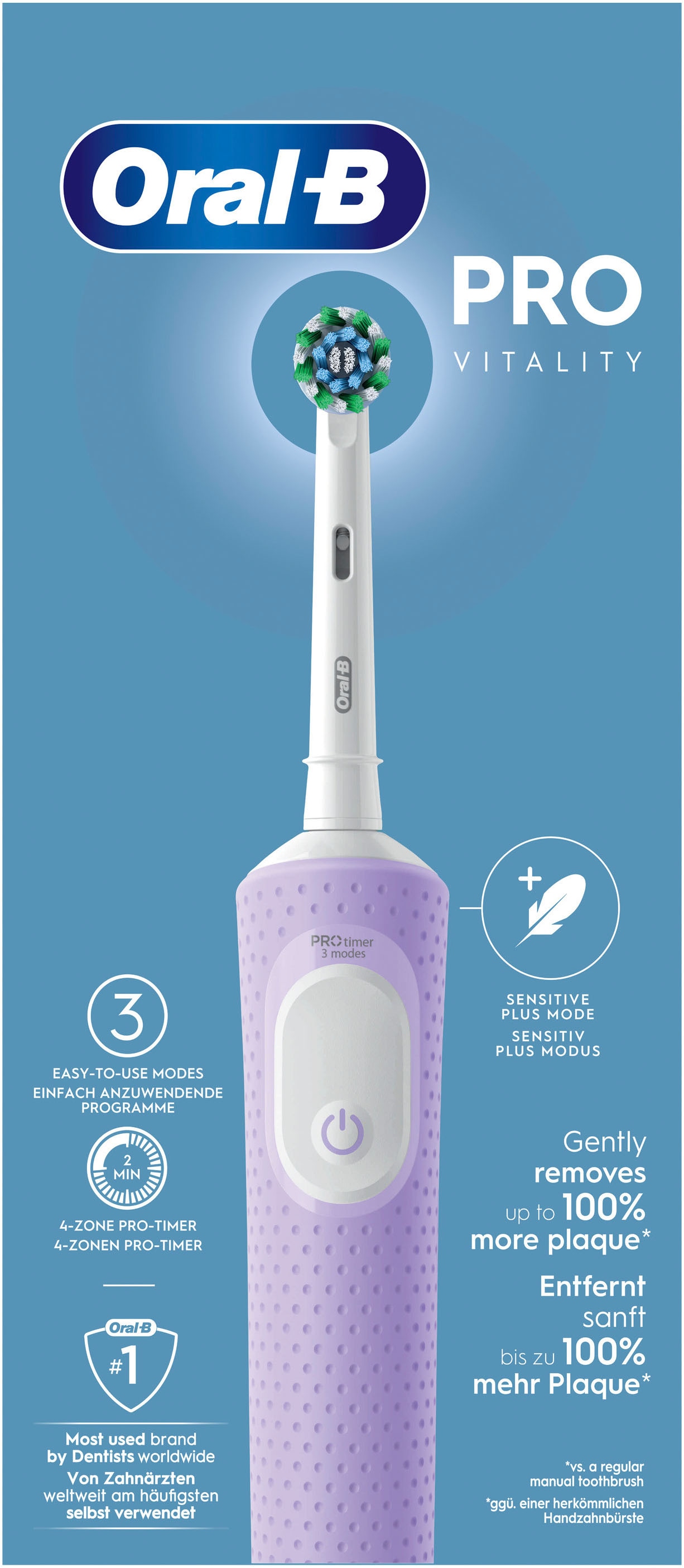 Oral-B Brosse à dents électrique »Oral-B Pro Vitality« 1 cuis Aufsteckbürsten 1 brosse à clipser