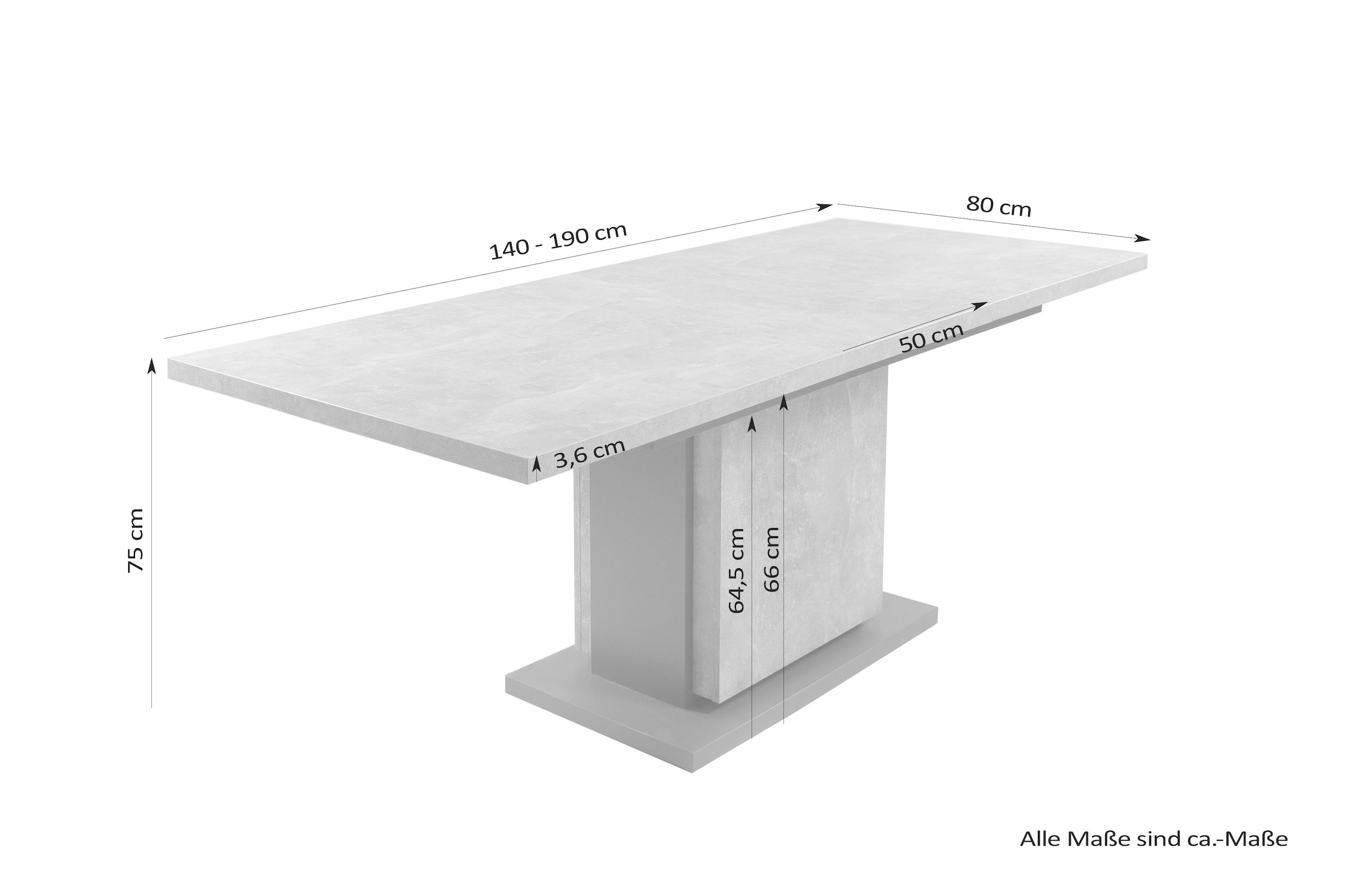 byLIVING Esstisch, mit Auszugsfunktion, in 2 Breiten 140-190 cm oder 160-215 cm