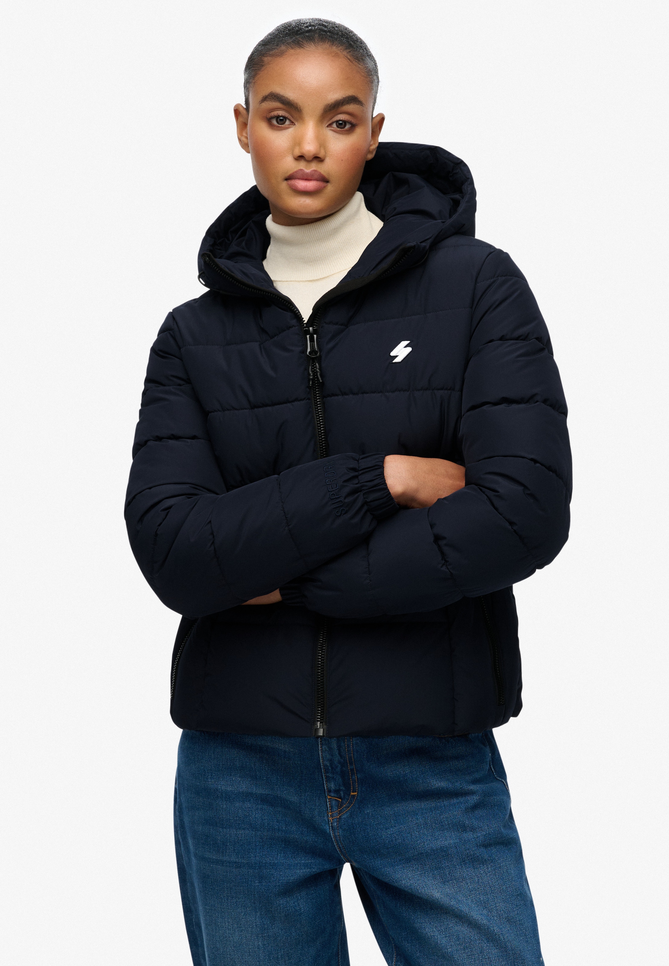 Image of Superdry Steppjacke "HOODED SPIRIT SPORTS PUFFER" mit Kapuze Kunstfaser, regular fit
