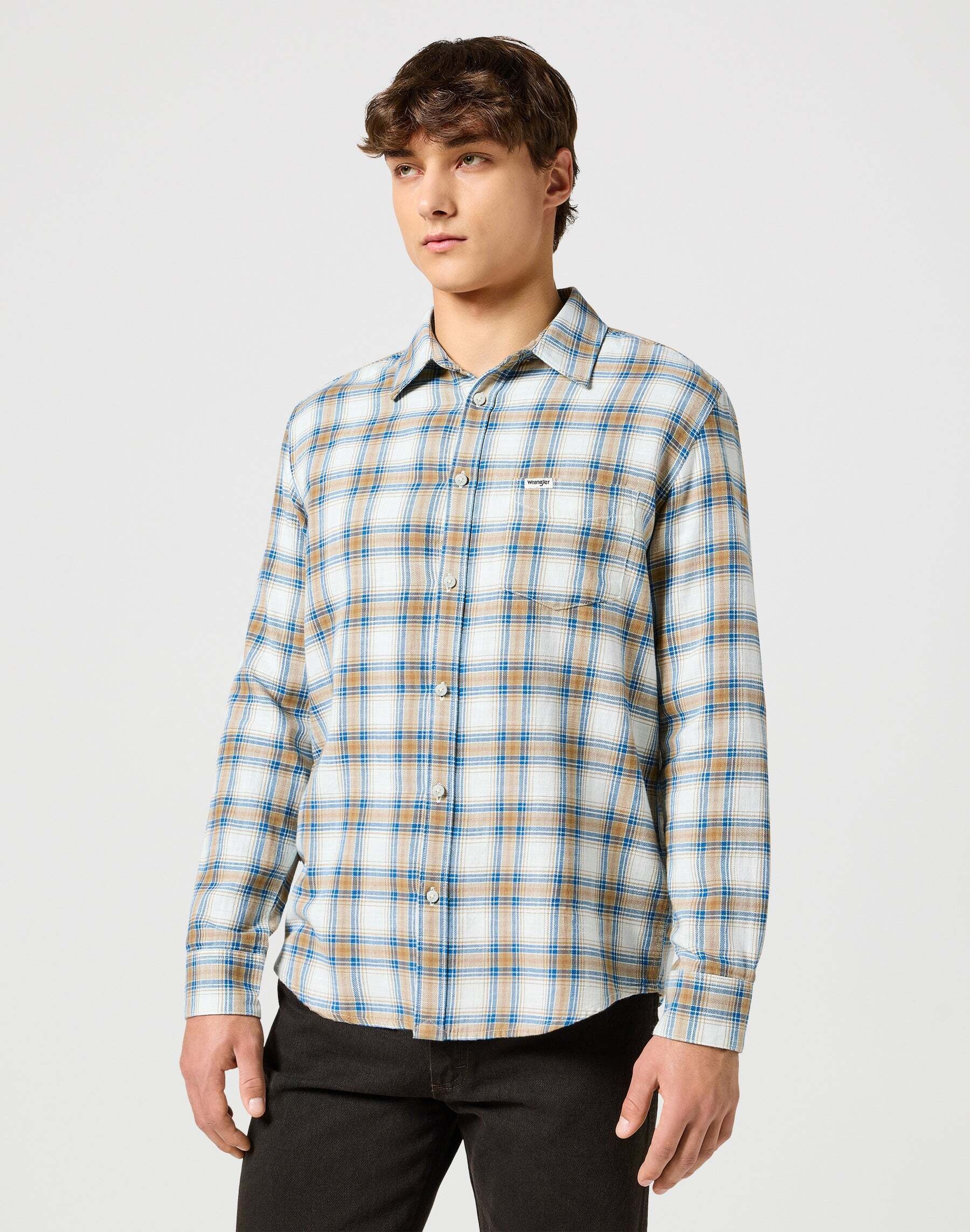 Langarmhemd »Wrangler Langarmhemd One Pocket Indigo Shirt«