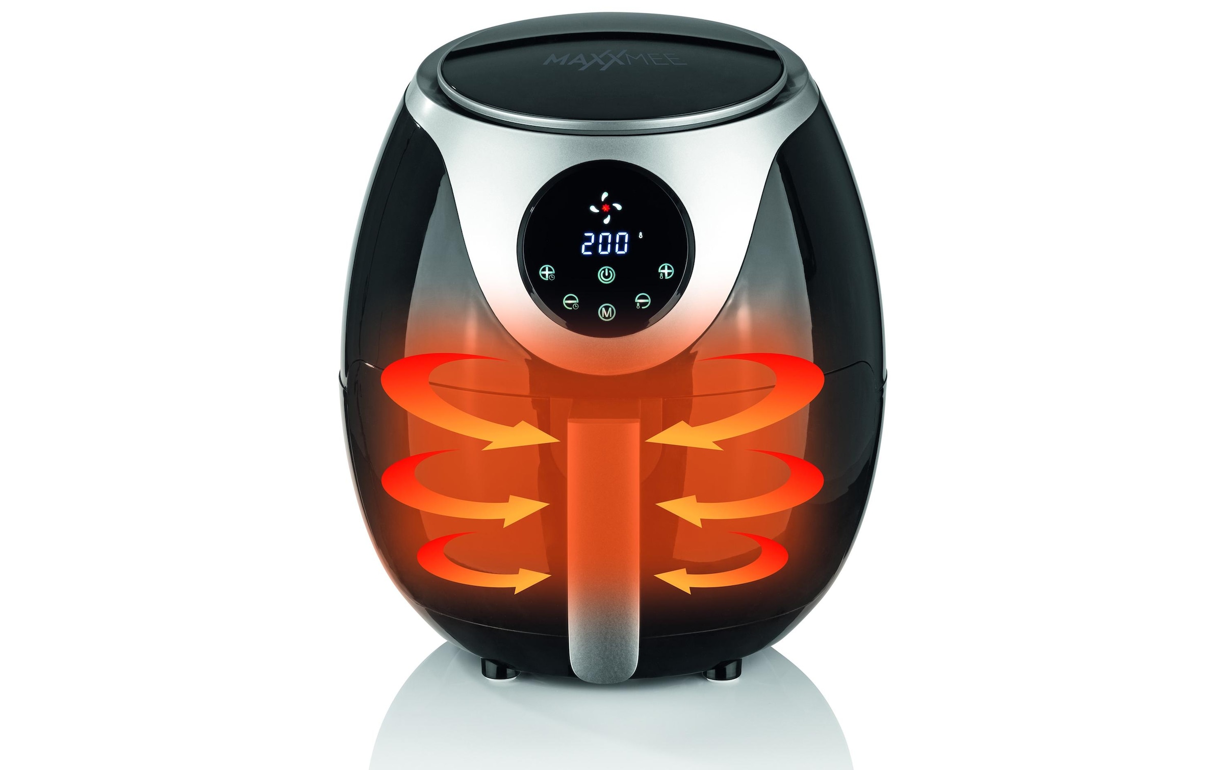 MAXXMEE Heissluftfritteuse »Digital 3 l, Schwarz/Silber«, 1300 W