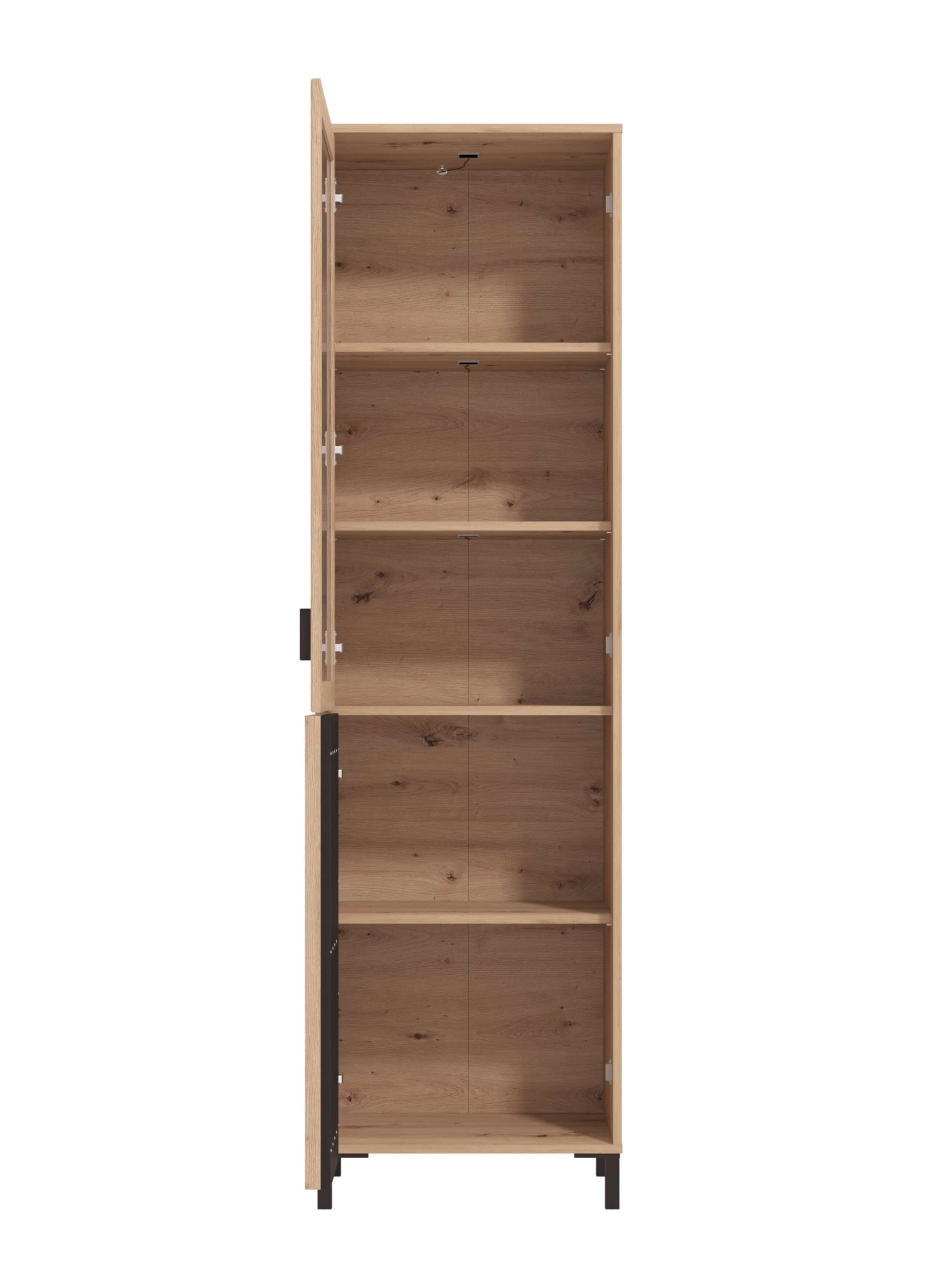 Home affaire Vitrine »LAVAL Vitrinenschrank, Glasschrank, Standvitrine, Highboard/Sideboard« Türen, 4 Einlegeböden, 5 Fächer, Gesamtmasse (B/T/H): 54,5/40/192,5 cm