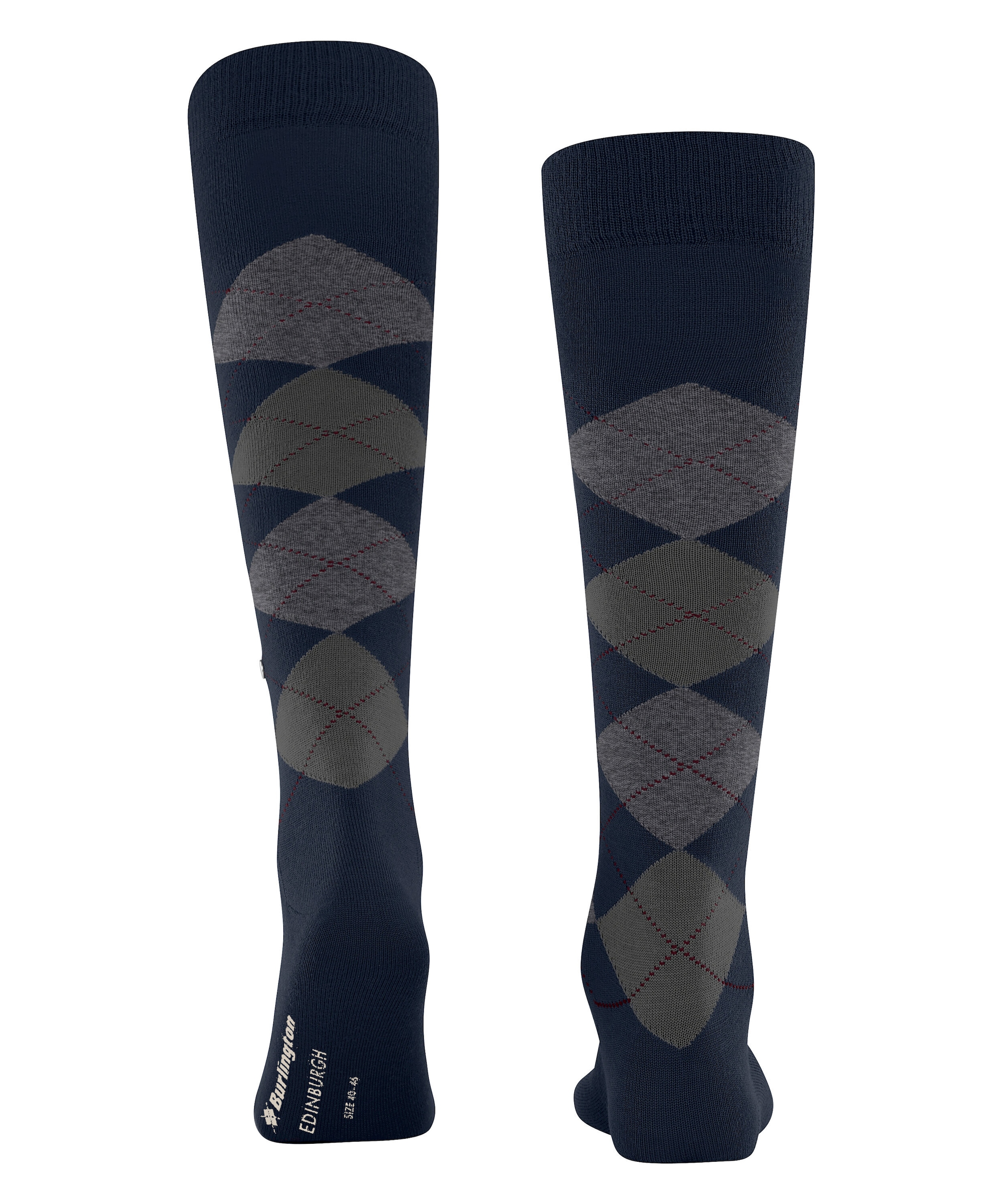 Burlington Mi-bas »Edinburgh« Taille unique 40-46, mélange de laine chaud, motif argyle