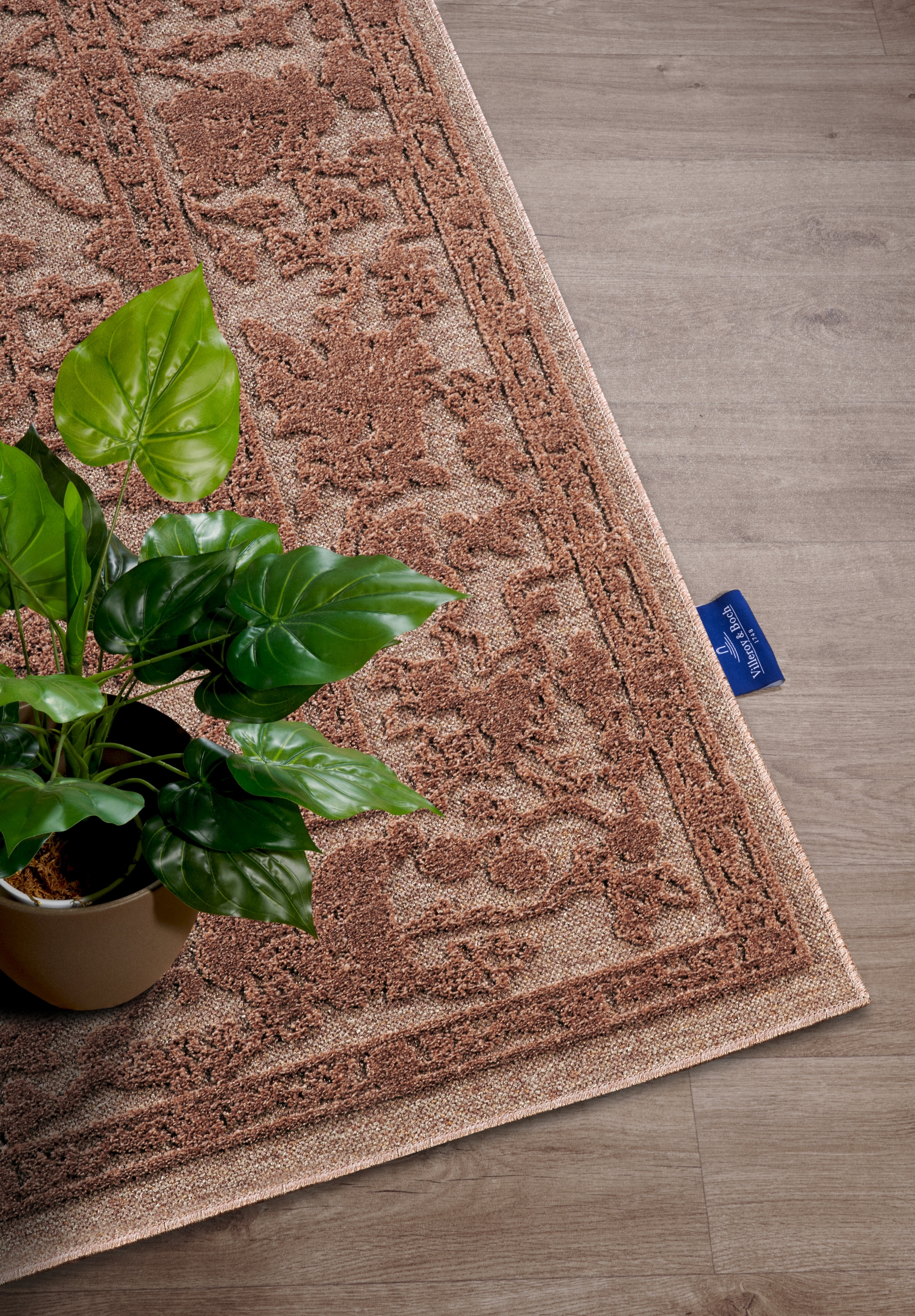 Villeroy & Boch Teppich »Ambroise«, rechteckig, 5,5 mm Höhe, Wohnzimmer, Schlafzimmer, Modern, Hoch-Tief Effekt, Flur
