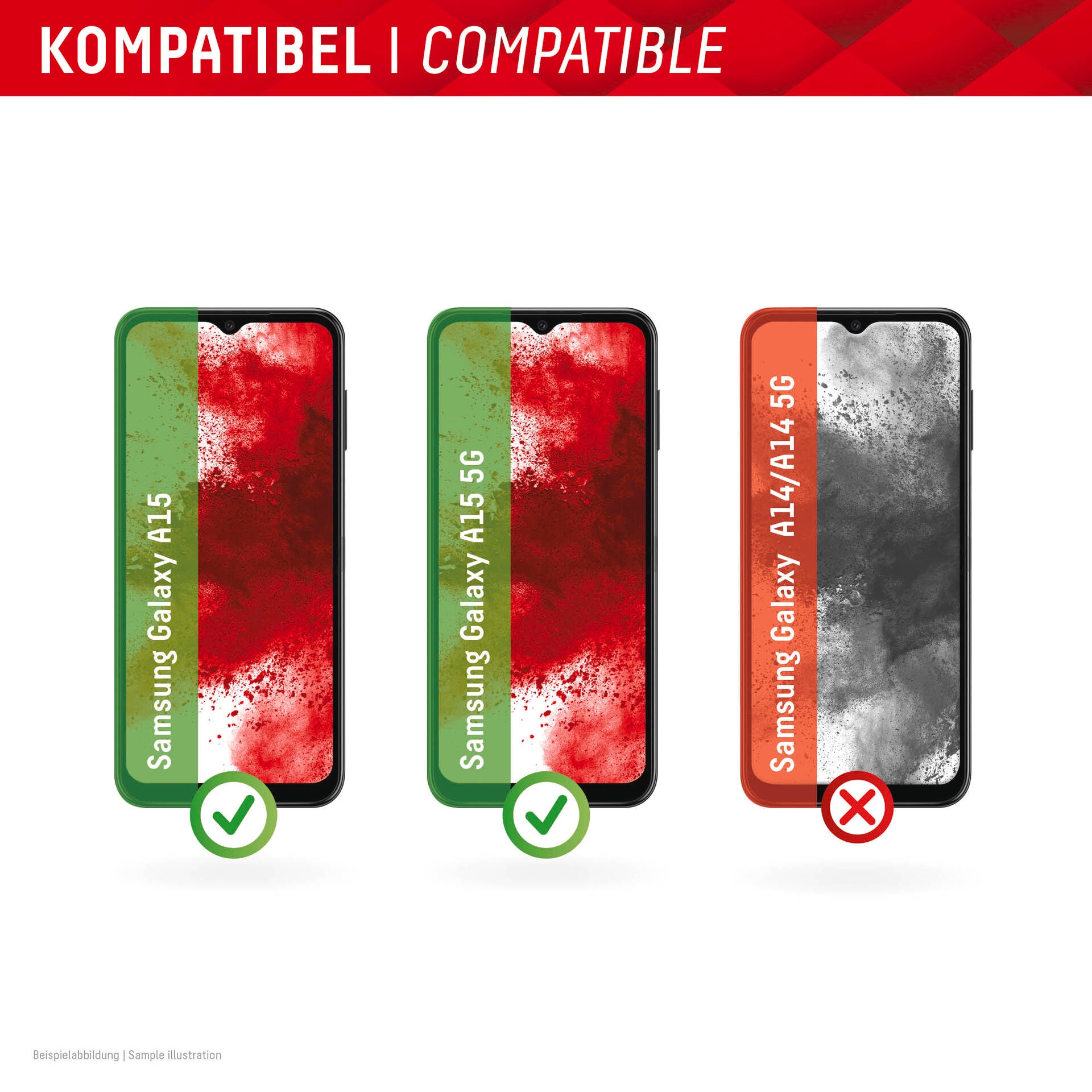 Displex Displayschutzglas »Real Glass« für Samsung Galaxy A15;Samsung Galaxy A15 5G Displayschutzfolie Displayschutz kratzer-resistent 10H splitterfest