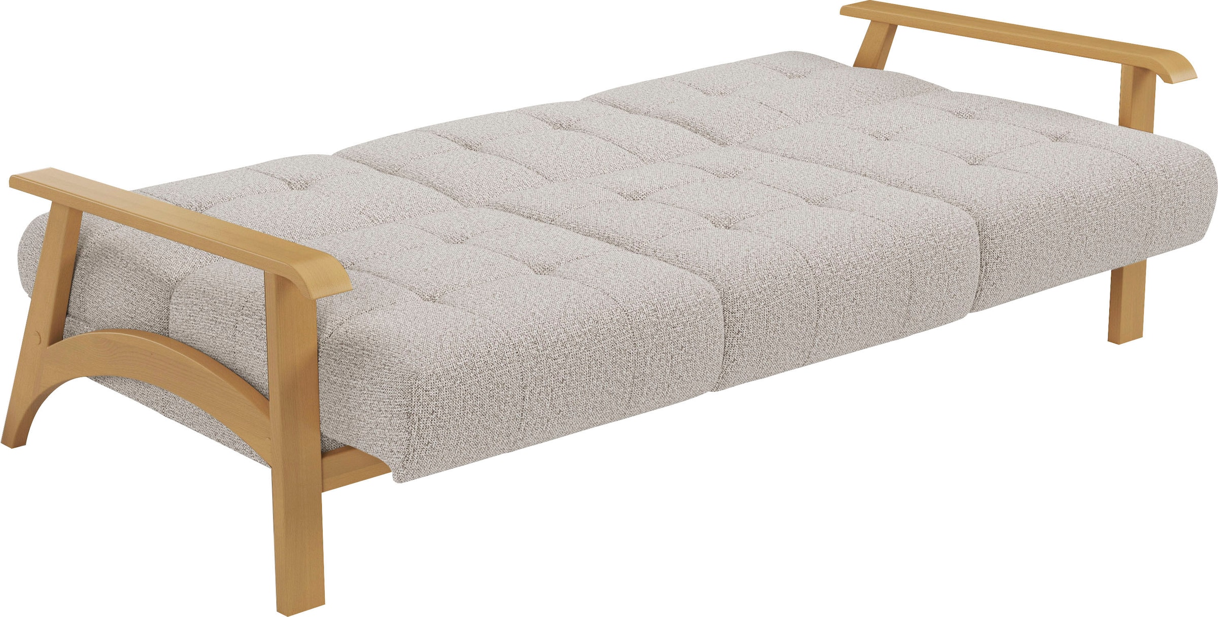 sit&more 3-Sitzer »Billund«, Armlehnen aus eichefarbigem Buchenholz, verschiedene Bezüge und Farben