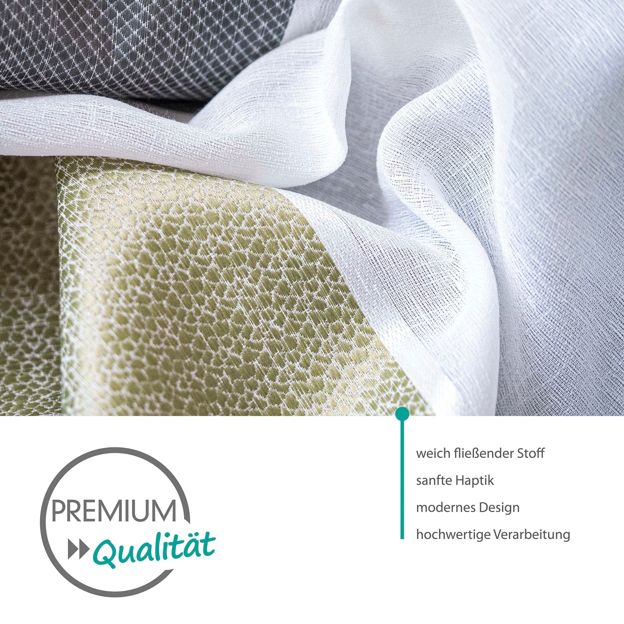 decolife Rideau »Liko« Œillet 1 cuis tlg. Ösenschal Liko grau-grün gestreift