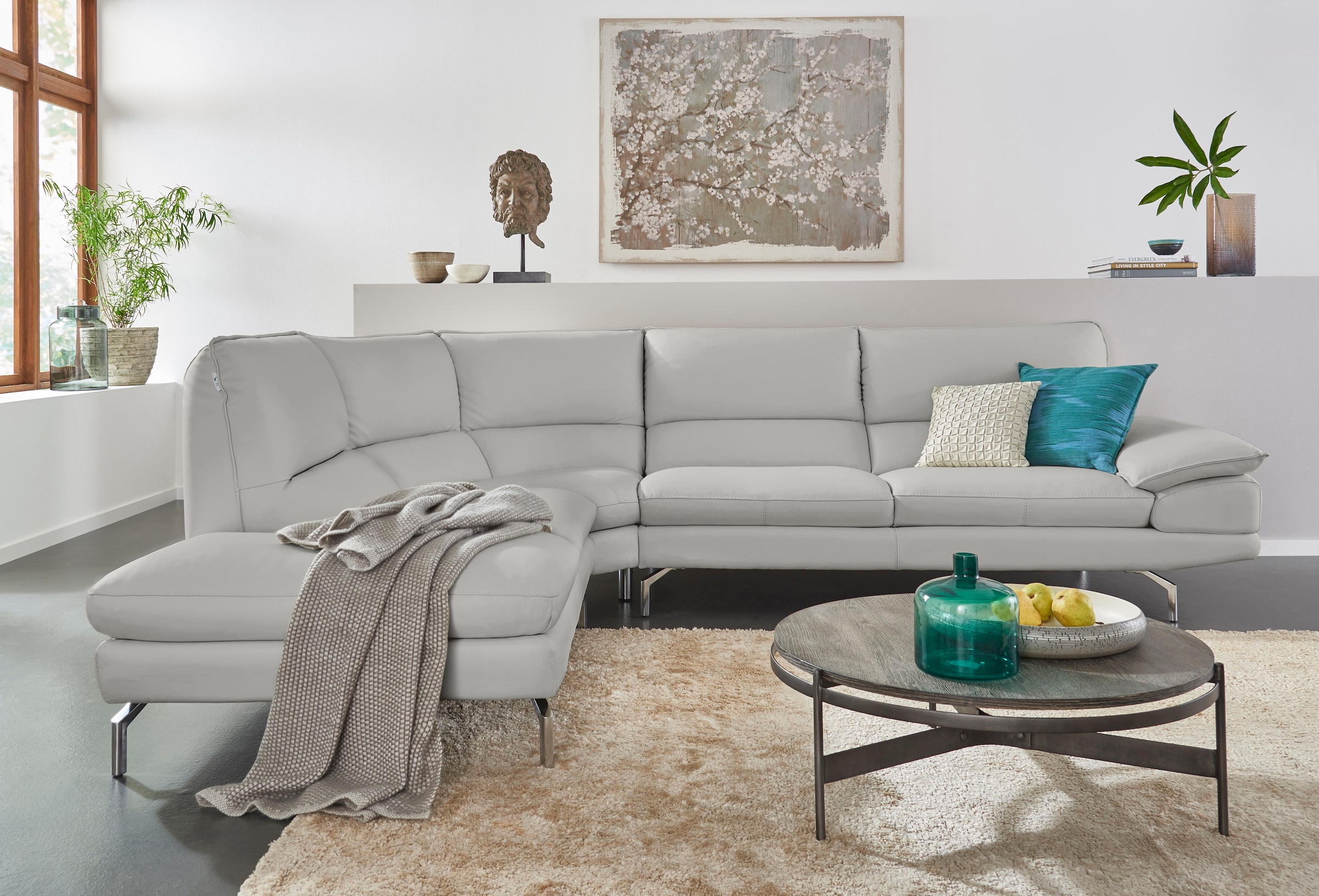 Image of CALIA ITALIA Ecksofa "Dave, italienisches Designsofa L-Form, erstklassiger Sitzkomfort" Ottomane wahlweise links oder rechts, in zwei tollen Lederqualitäten